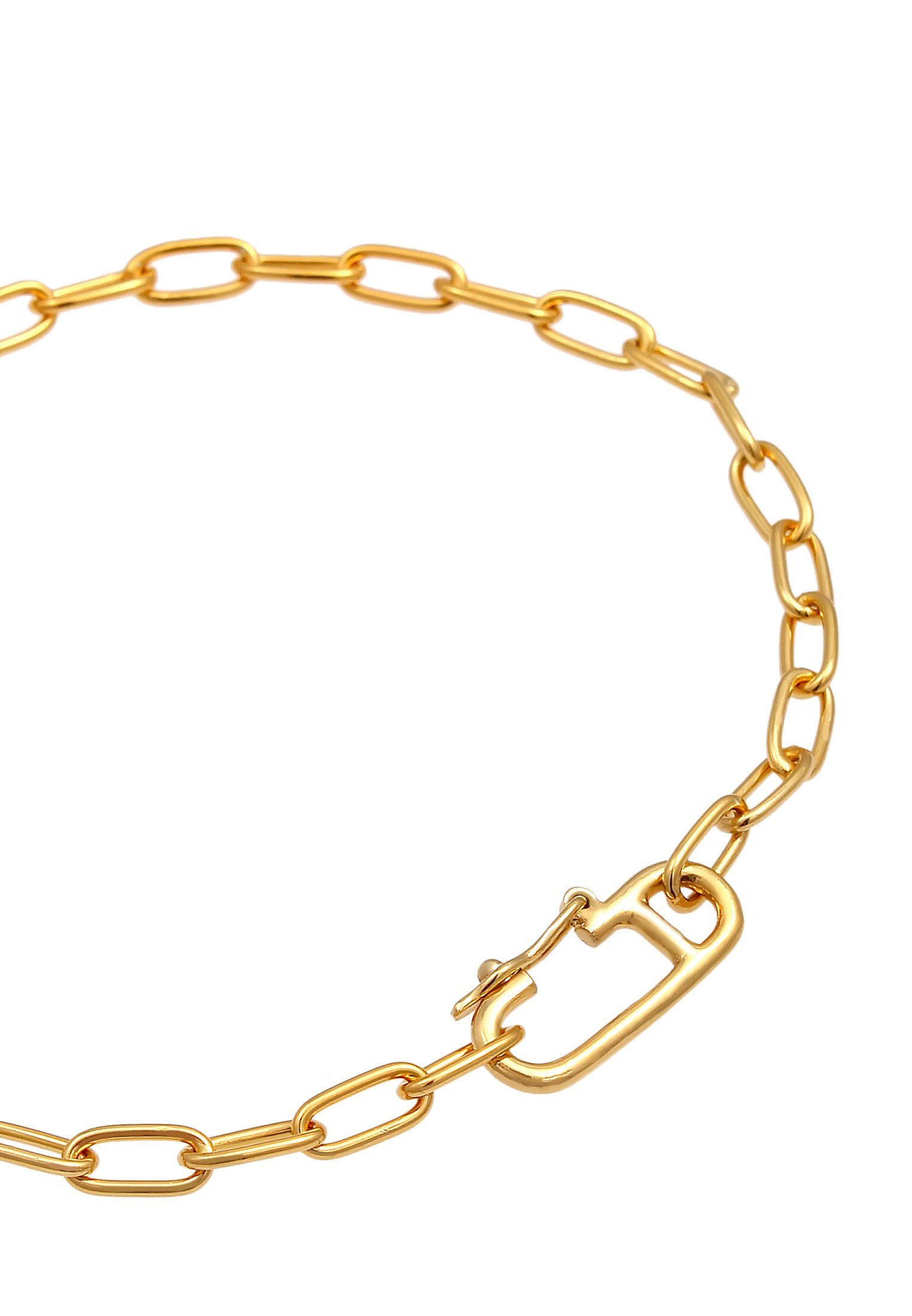 925 Verstellbar Oval Armband Elli Silber Glieder Trend Gold