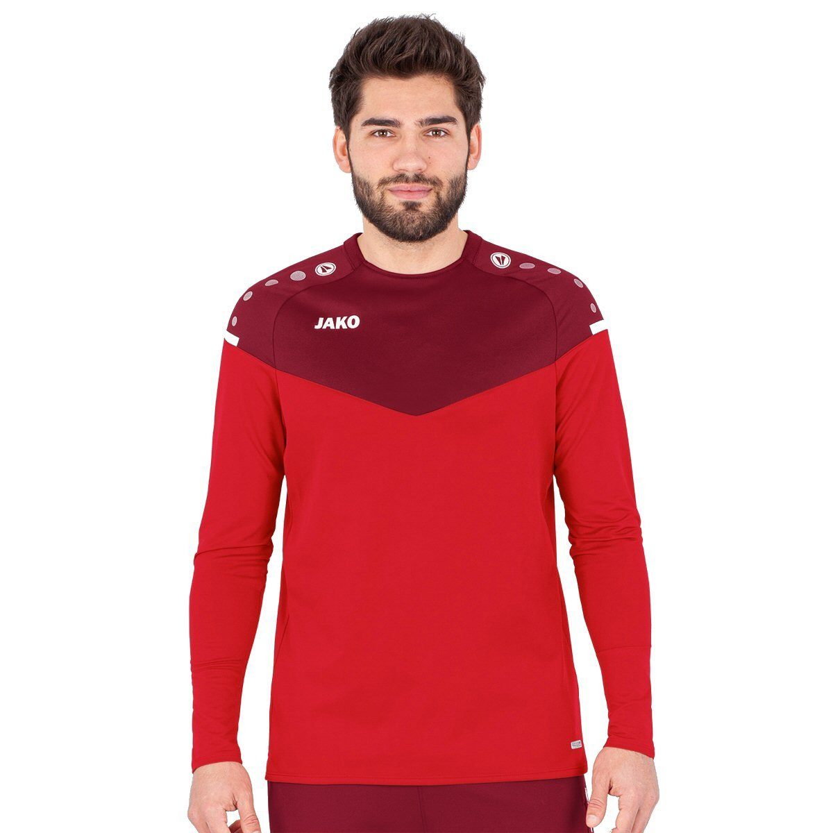 Jako Langarmshirt Sweat Champ 2.0 (100% Polyester) rot Herren