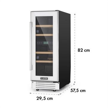 Klarstein Weinkühlschrank Vinovilla 17 Built-in Duo Quartz Edition, für 17 Standardflaschen á 0,75l,2 Zonen Wein Flaschenkühlschrank Weintemperierschrank Weinschrank