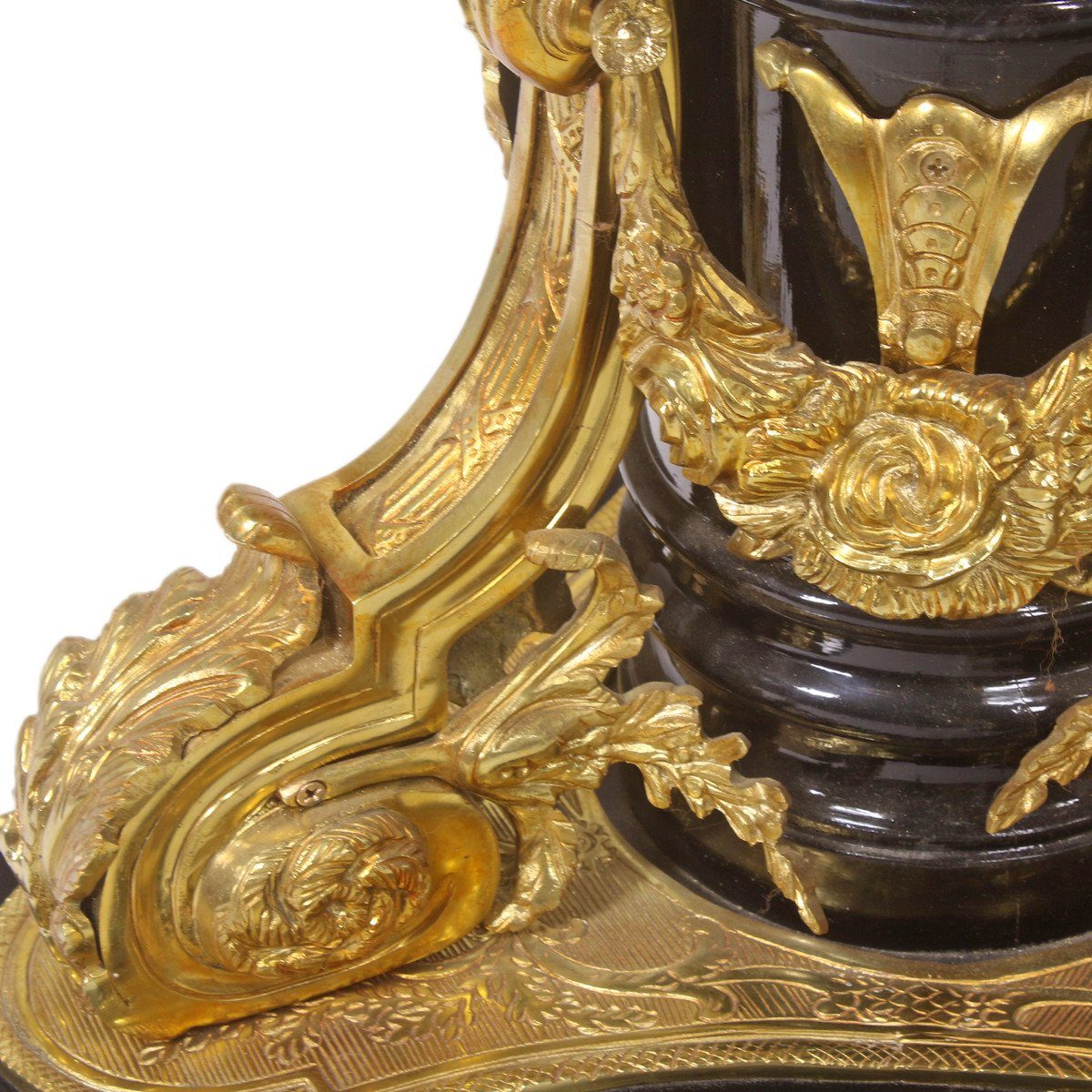 Casa Limited / cm Edition Höhe Beistelltisch Barock Handbemalt- Padrino 78cm, 83 Durchmesser Gold Handarbeit, Braun / Rot Beistelltisch
