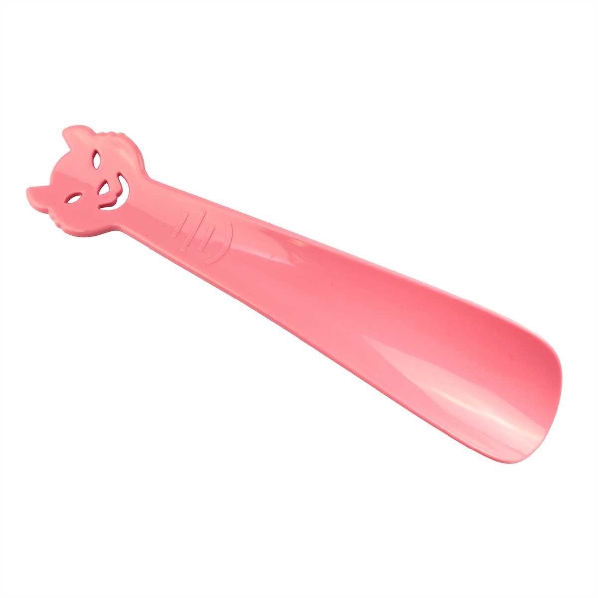 Lantelme Schuhlöffel 4 Stück Set Kinderschuhlöffel mit Motiv Kinder Schuhanzieher Bunt (4 Stück Schuhlöffel im Set aus Kunststoff), Farben Blau, Gelb, Grün und Rosa, Deutsche Herstellung