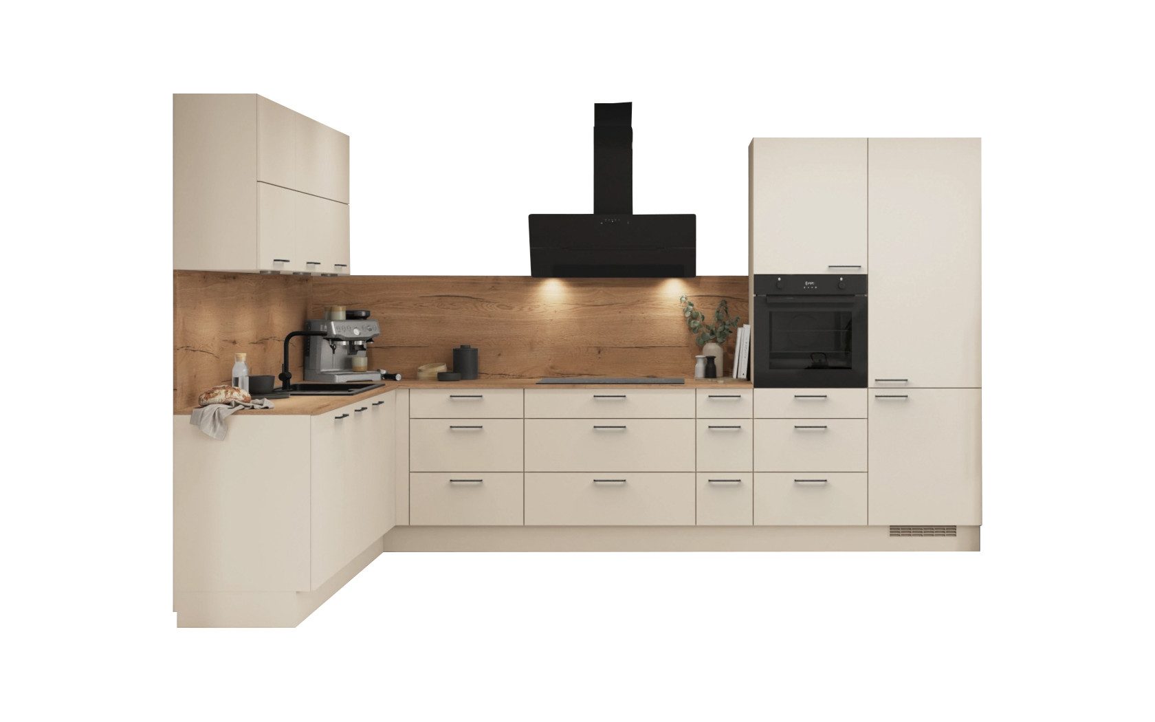 nobilia® Winkelküche Kerstin, individuell anpassbar, gratis Küchenplanung mit Profis, (Breite 613.2 cm), vormontiert, wahlw. mit E-Geräten, inkl. Lieferung