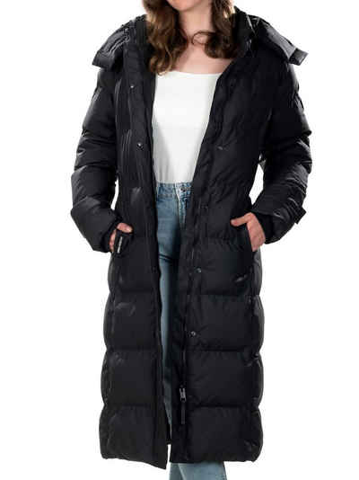 Shorai Steppjacke Steppmantel lang mit Gürtel SH2304.601 mit abnehmbarer Kapuze, mit seitlichen Gehschlitzen