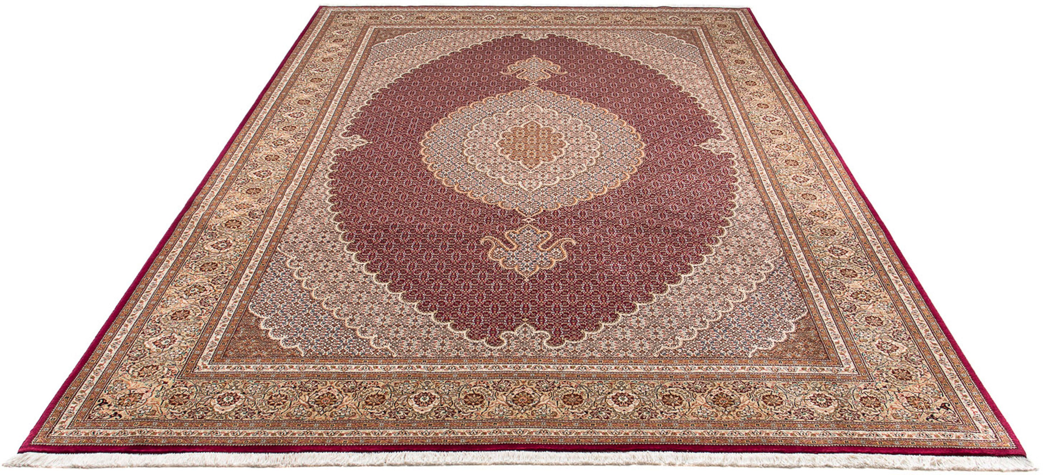 Orientteppich Perser - Täbriz - 302 x 198 cm - rot, morgenland, rechteckig, Höhe: 10 mm, Wohnzimmer, Handgeknüpft, Einzelstück mit Zertifikat