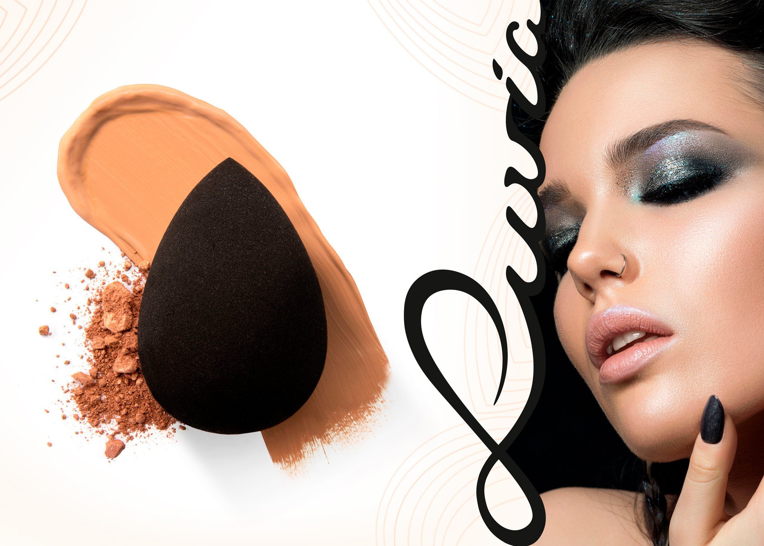 Luvia Cosmetics Make-up Schwamm Make-up Blending Sponge Set-Black, 2 tlg., Ultraweiche Oberfläche für ein makelloses und gleichmäßiges Finish.
