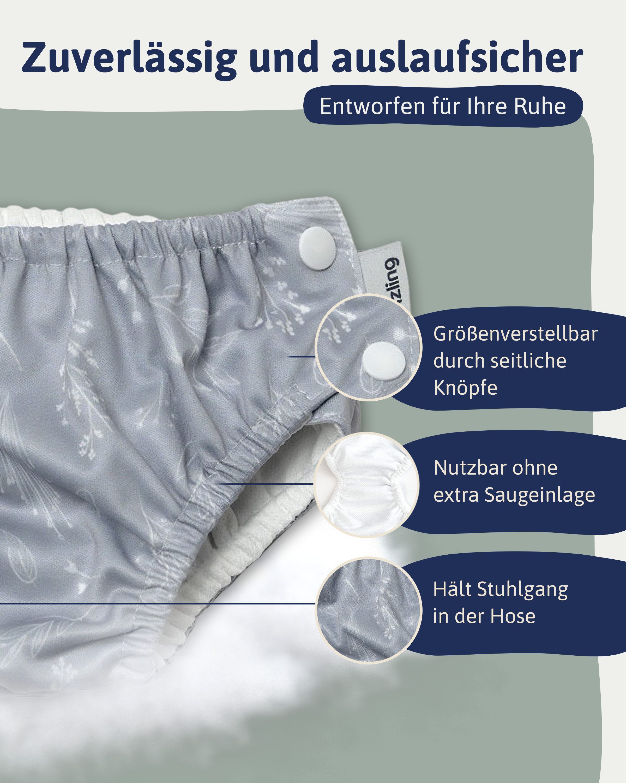 Hinzling Schwimmwindel Nachhaltig, Auslaufsicher – Schwimmwindel Baby – Made in Europe