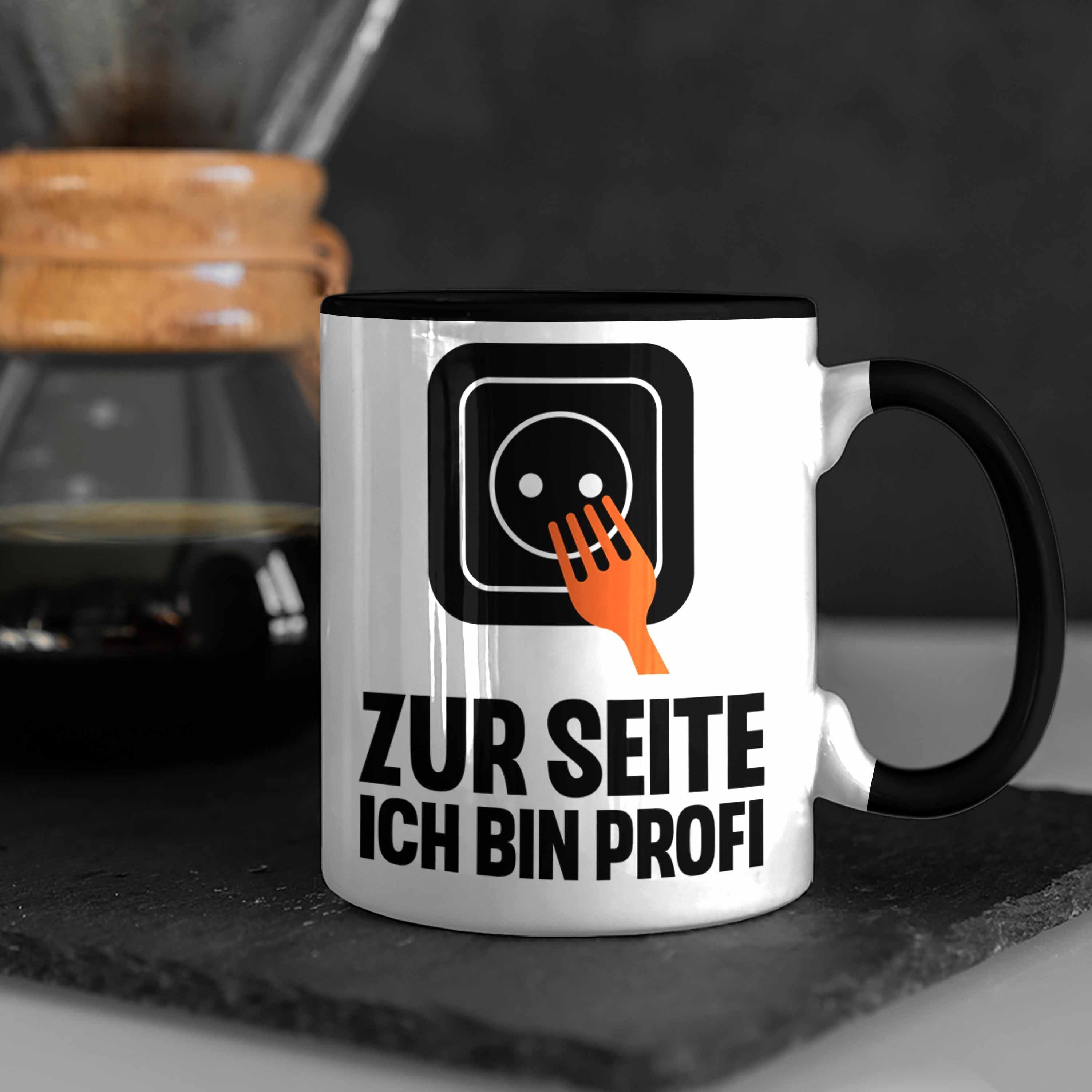 Geschenk Trendation Trendation Geschenkidee Tasse Lustig Kaffeebecher Elektriker Spruch Gadget - Schwarz Geschenke Männer Tasse