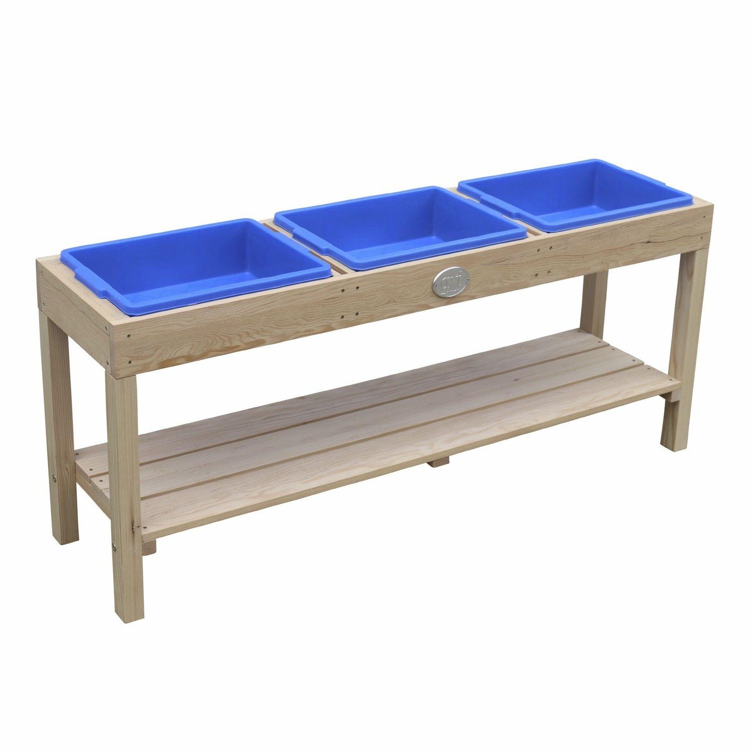 Natur24 Gartentisch Holz Spieltisch 27 x 124 x 50 cm Kunststoff Natur Blau