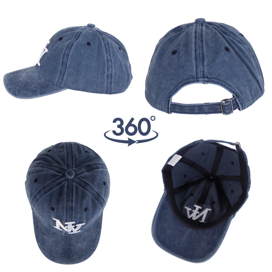 MIRROSI Baseball Cap Vintage in washed Look aus 100% Baumwolle Stickerei (Outdoor Cap, Feldmütze, Kappe) Atmungsaktiv, Einheitsgröße, Unisex, Damen Herren – Bild 4 von 4