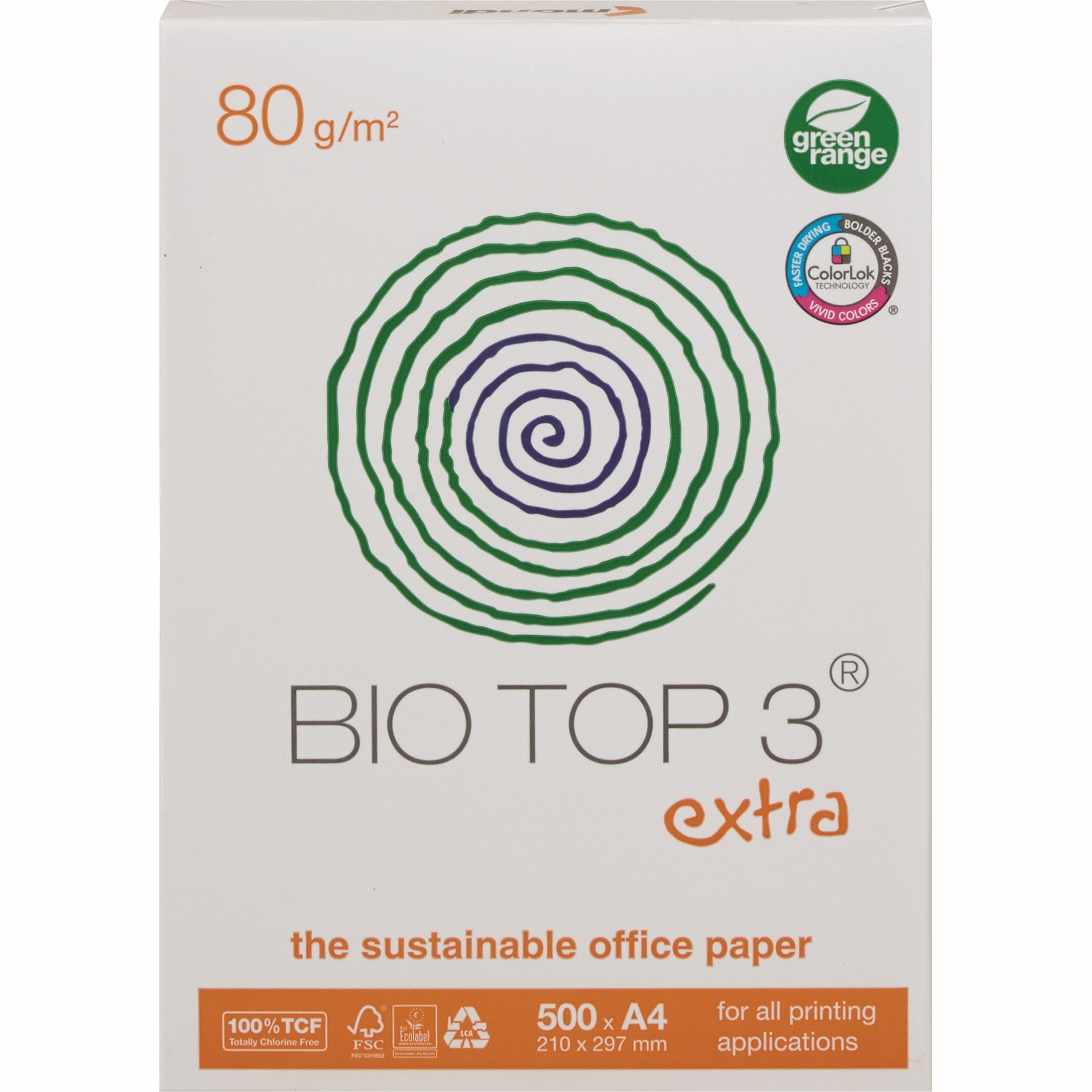 Mondi Business Paper Kopierpapier Kopierpapier BIO TOP 3, DIN A4, 80g/m², Pack: 500 Blatt