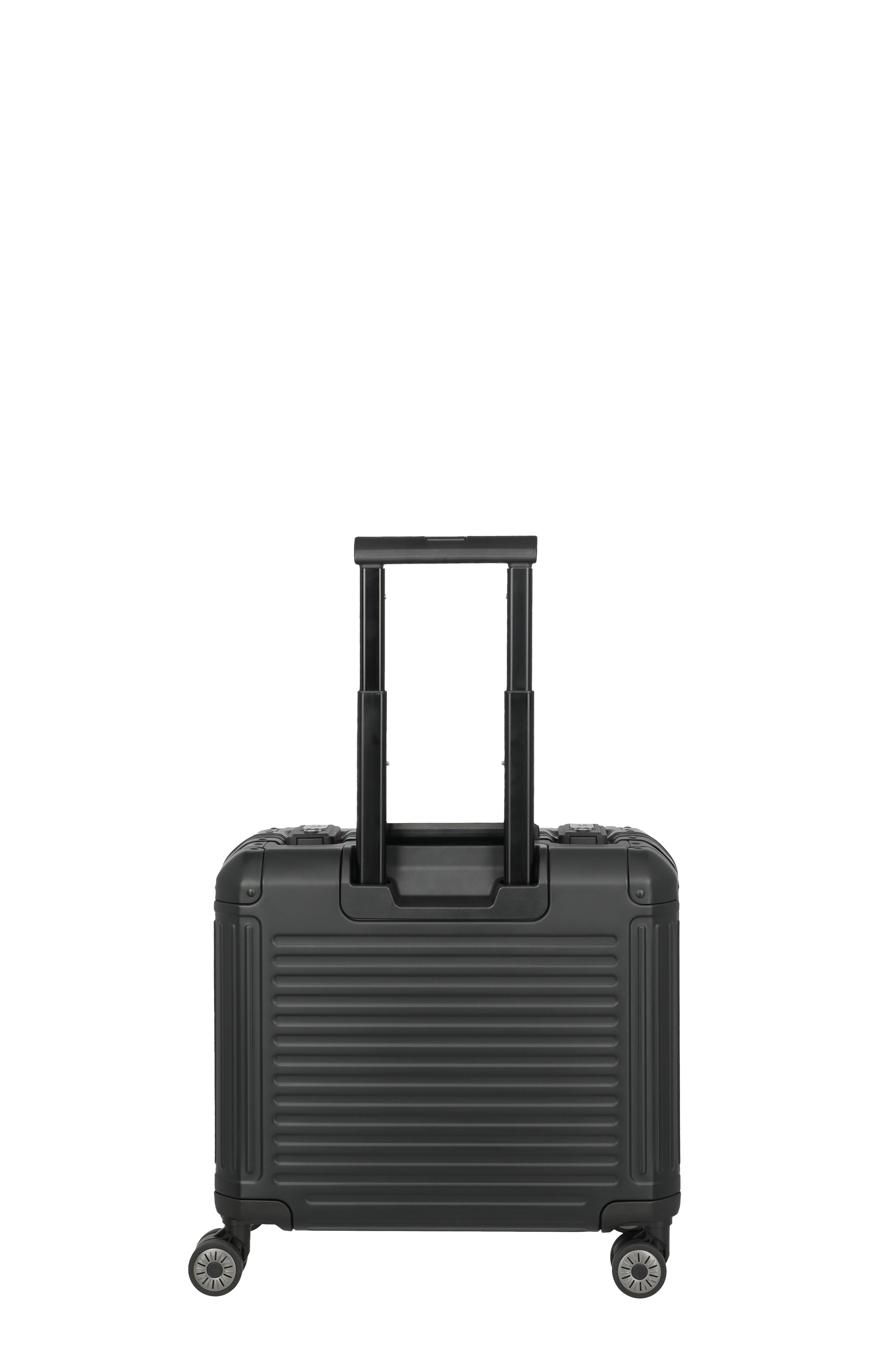 travelite Hartschalen-Trolley NEXT Trunk Reisekoffer Aluminium, 4 Rollen, 15,6"-Laptopfach, TSA-Schlösser und herausnehmbare Dokumentenfächer