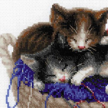 Riolis Kreativset Riolis Kreuzstich-Set "Kätzchen in einem Korb", (embroidery kit by Marussia)