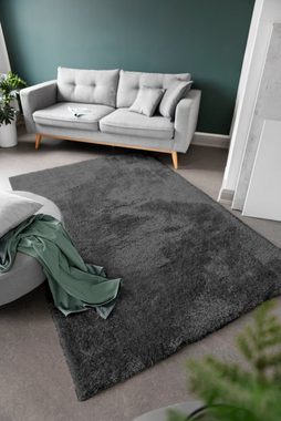 Hochflor-Teppich Gela, LUXOR living, rechteckig, Höhe: 45 mm, Uni Farben, weich und flauschig, ideal im Wohnzimmer & Schlafzimmer