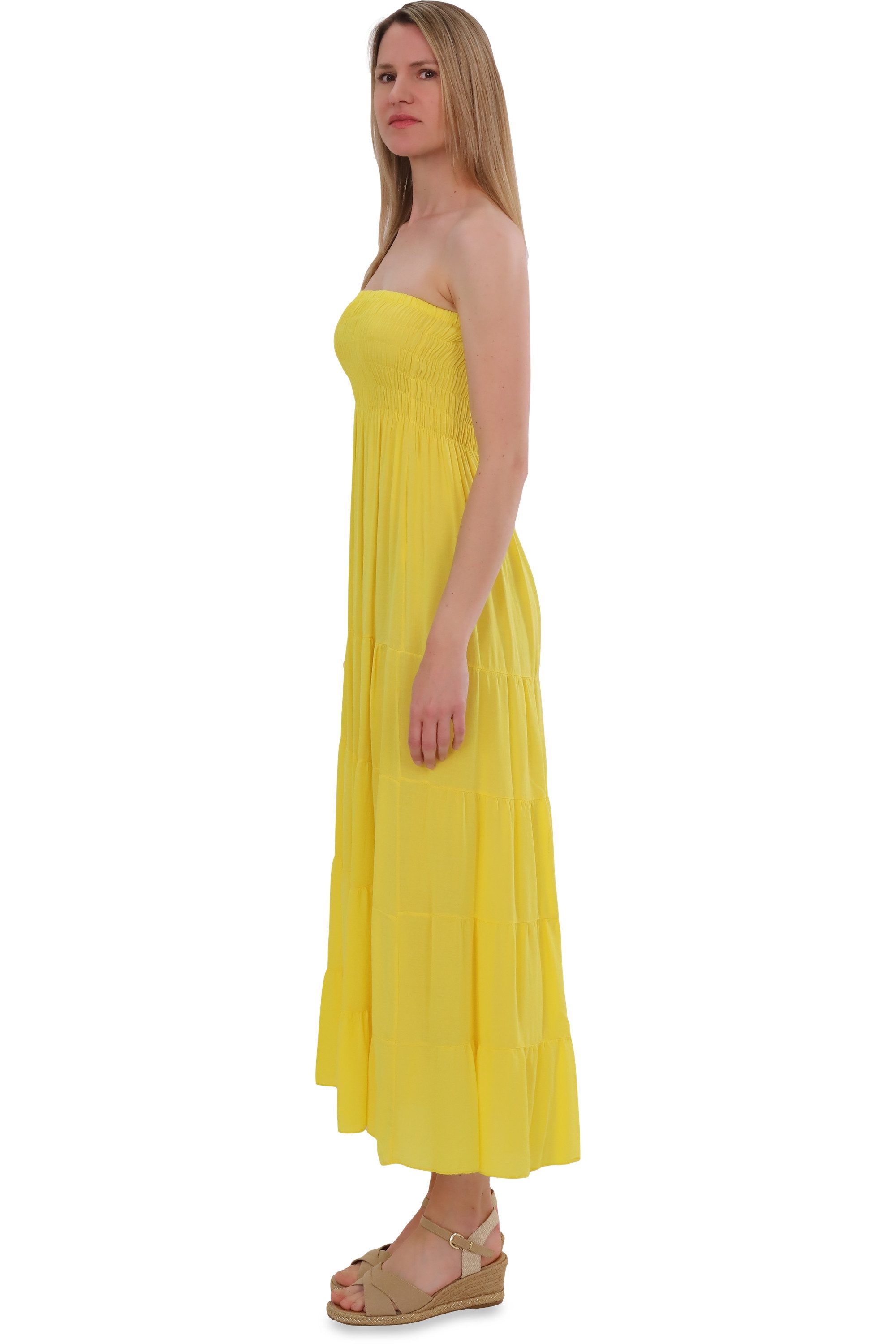 malito more than fashion Bandeaukleid malito Damen Bandeaukleid 4635 figurumspielendes Sommerkleid Strandkleid Einheitsgröße
