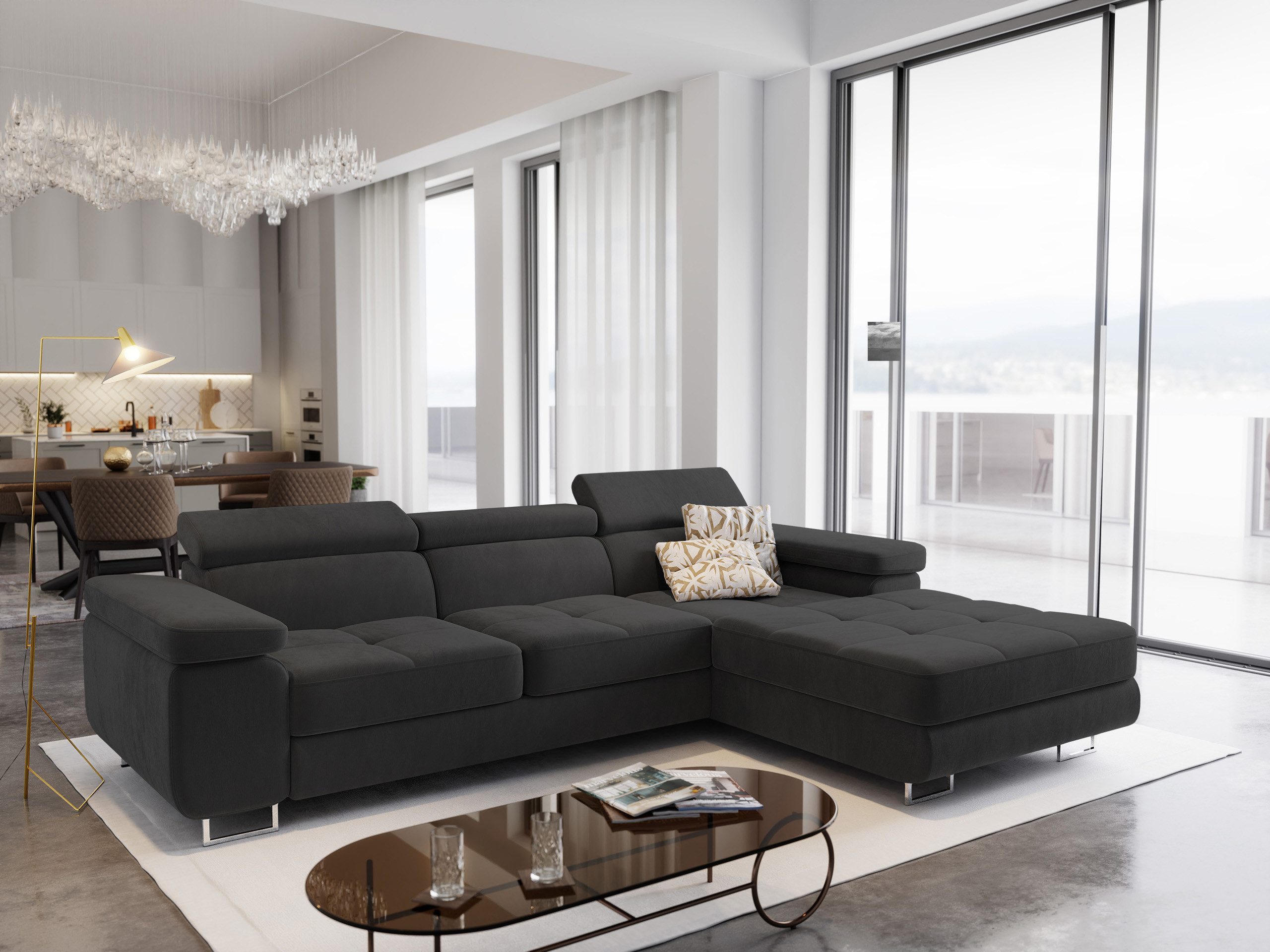 Masseno Ecksofa ELMA mit Schlaffunktion L-Form, günstig online kaufen