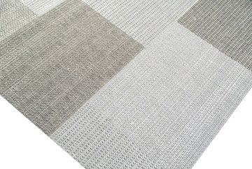 Teppich Teppich Modern Flachgewebe Kariert Sisal Optik Küchenteppich Küchenläufer Karo Design Grau, Teppich-Traum, rechteckig, Höhe: 5 mm