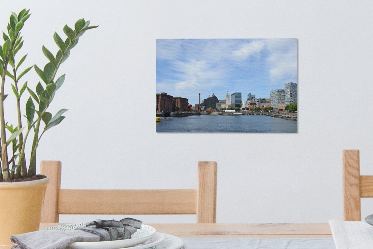 Hafen, Leinwandbild - Wanddeko, cm Wandbild 30x20 Aufhängefertig, Leinwandbilder, (1 Liverpool England St), - OneMillionCanvasses®