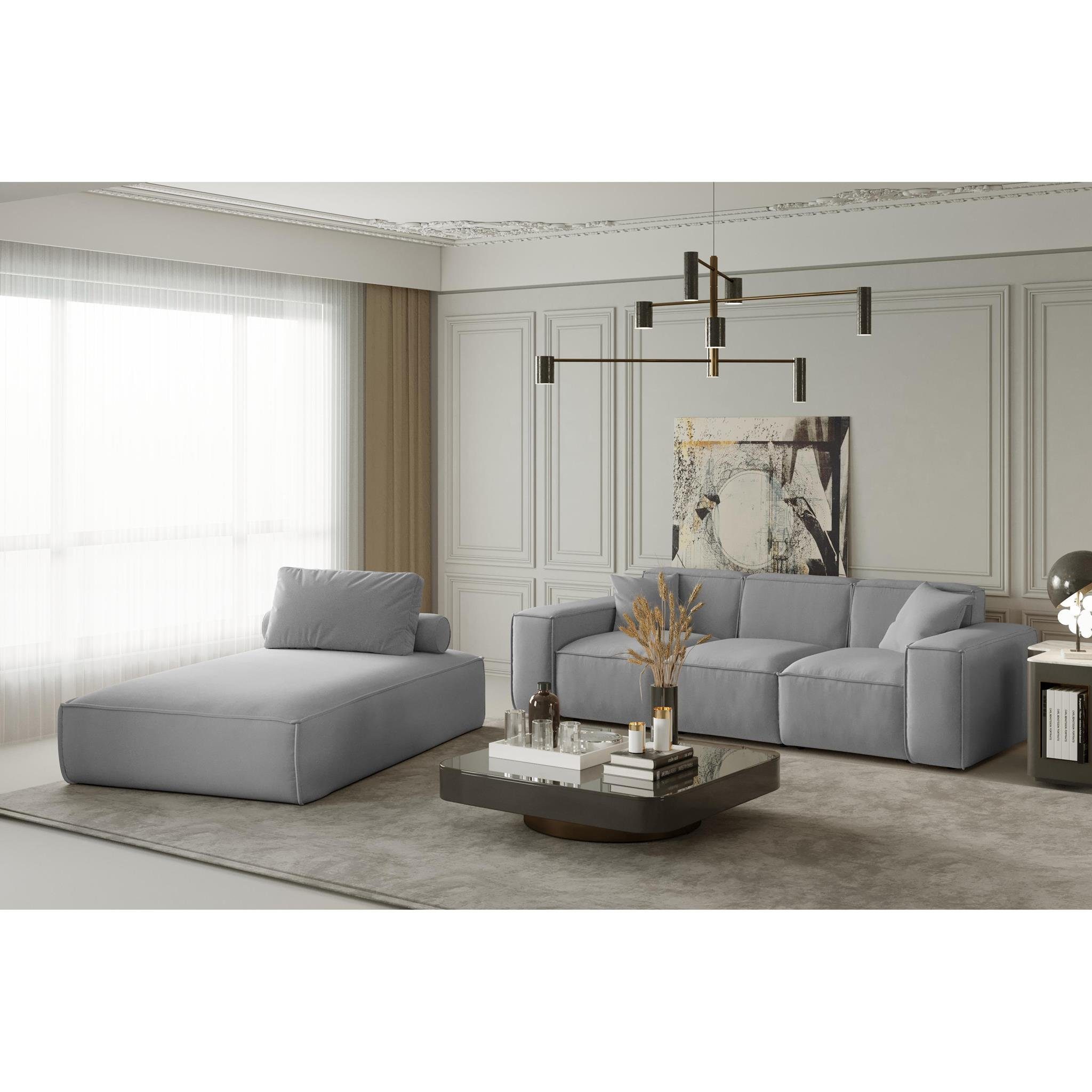 Beautysofa Relaxliege Lugano, mit Lounge gepolstert Kissen zwei Sessel mit modern, Cord- Wellenfedern, oder Velvetstoff