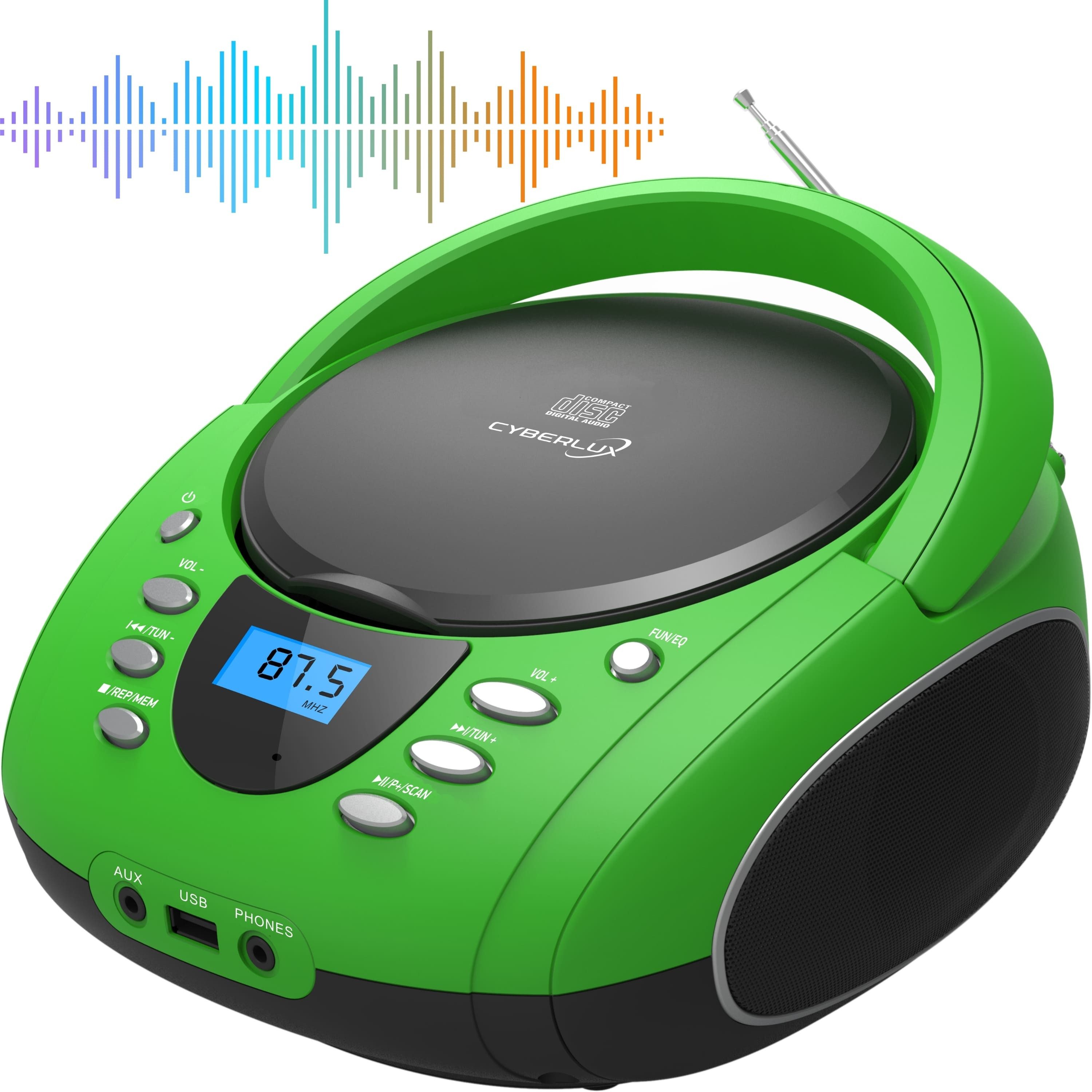 Cyberlux CL-700 tragbarer CD-Player (CD, Kinder CD Player tragbar, Boombox, Musikbox, FM Radio mit MP3 USB)