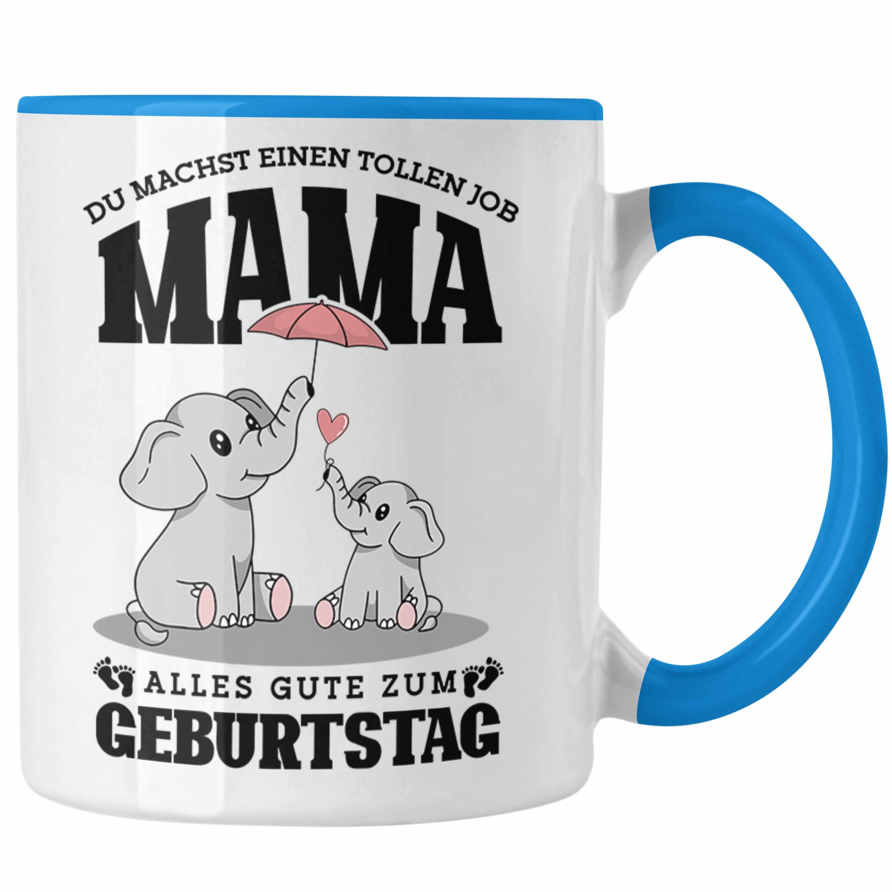 Trendation Tasse Tasse Mama Mutter Geburtstag Geschenk für Mama von Tochter Sohn Blau