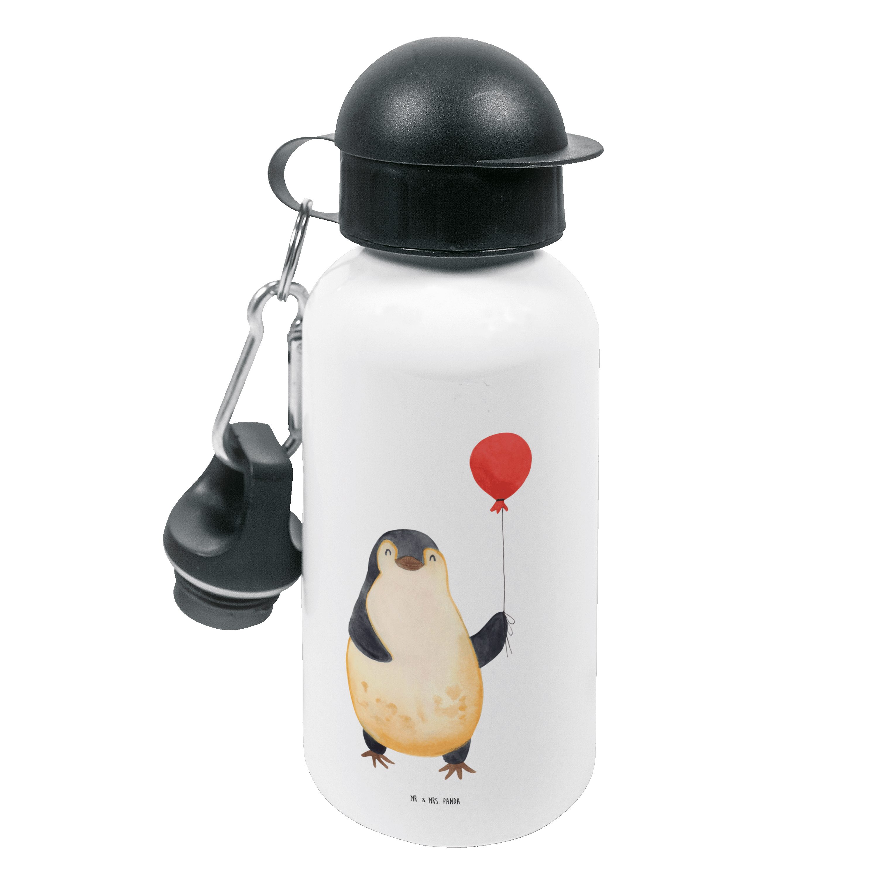 Mr. & Mrs. Panda Trinkflasche Pinguin Luftballon - Weiß - Geschenk, Jahrmarkt, Glück, Grundschule