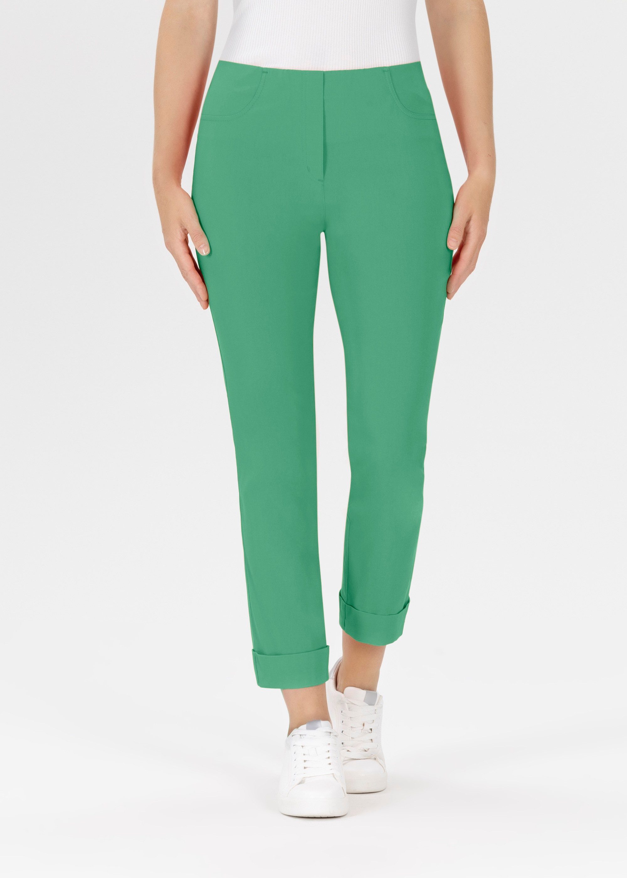 Stehmann Stretch-Hose mit aufschlag am Saum