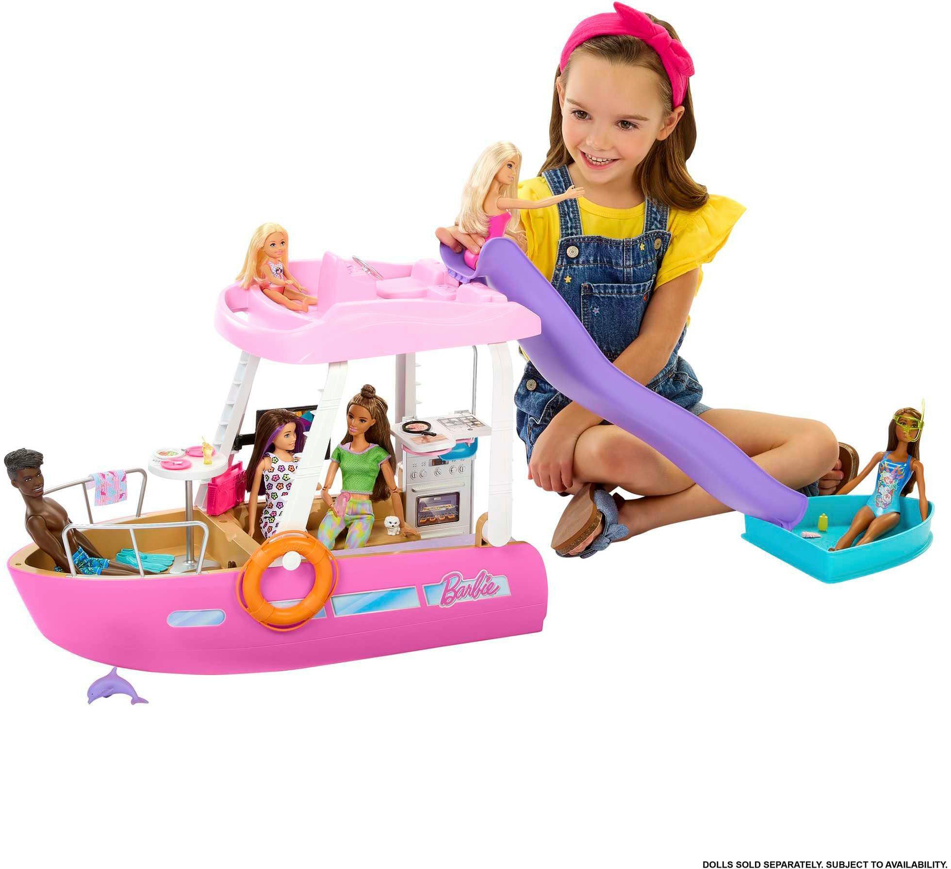 Barbie Spielzeug-Boot Traumboot mit Pool und Rutsche inkl. Barbie Zubehör günstig online kaufen