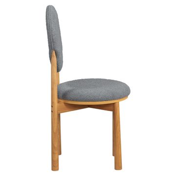BlingBin Esszimmerstuhl Donut-Stuhl (Set, 2 St), rundes Kissen- und Rückenlehnen-Design, Sherpa-Stoff