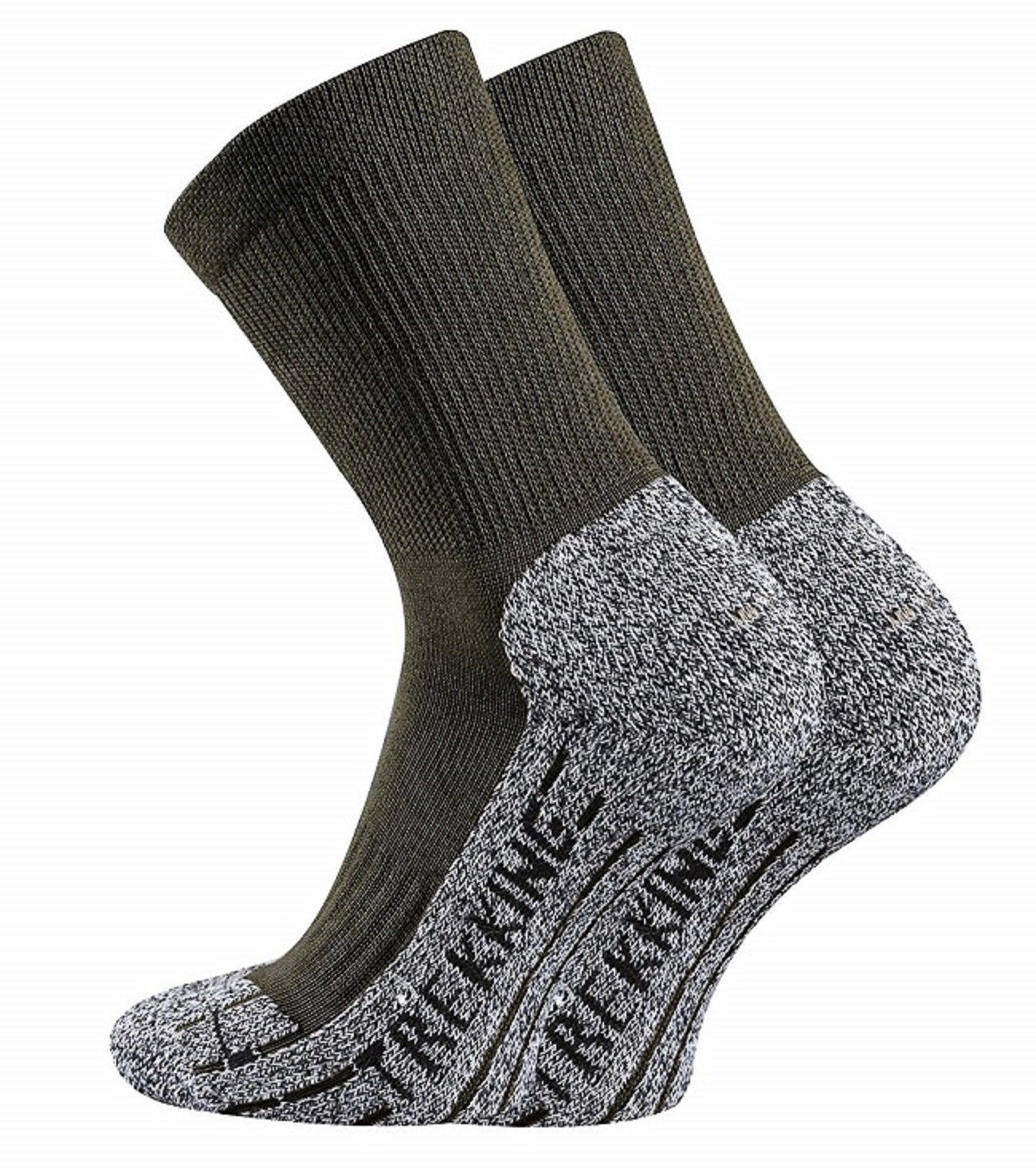 TippTexx 24 Wandersocken 4 Paar Unisex Performance Trekkingsocken, PRIMA KLIMA mit COOLMAX Oliv