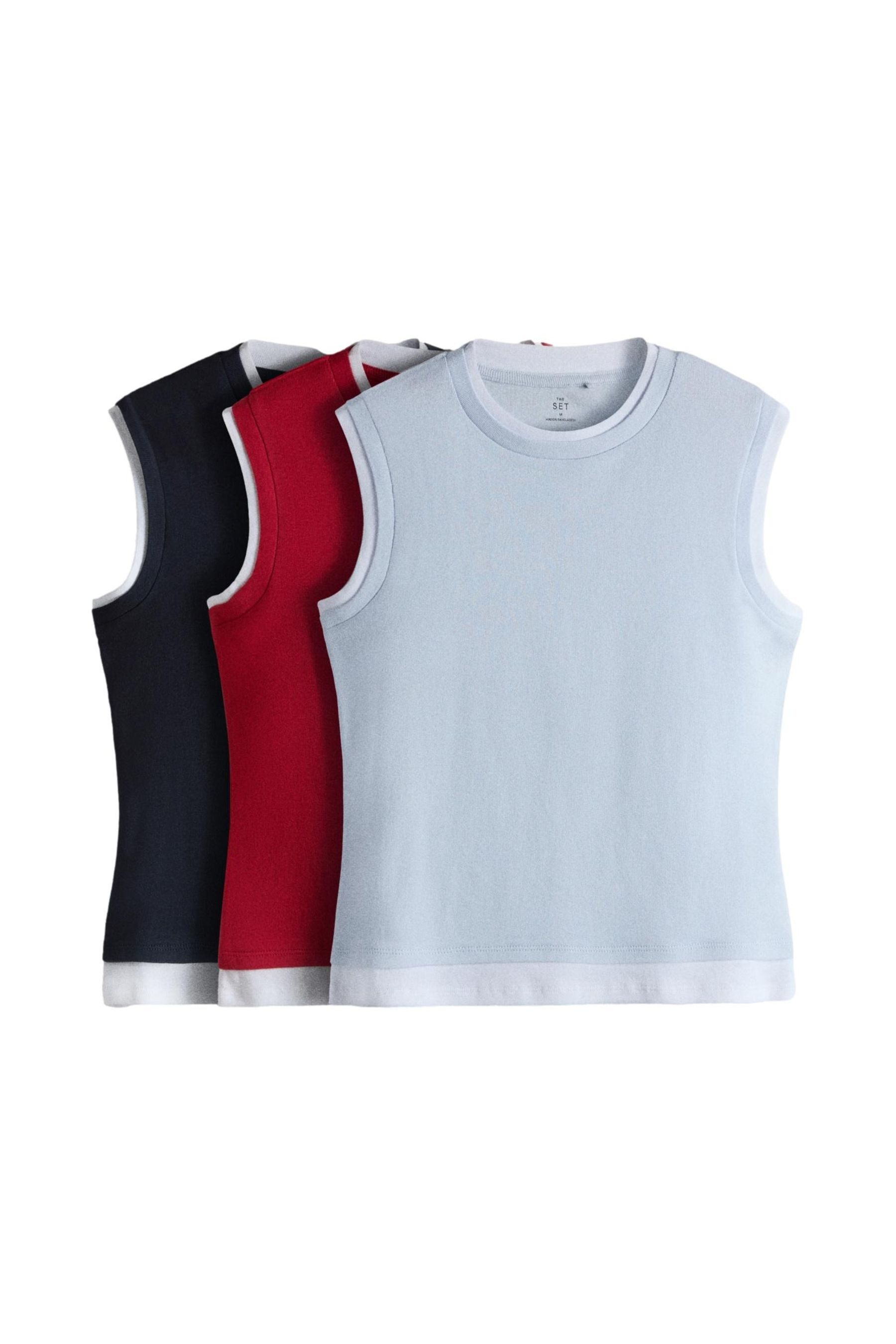 The Set Shirttop The Set doppellagiges Trägertop, 3er-Pack (3-tlg)
