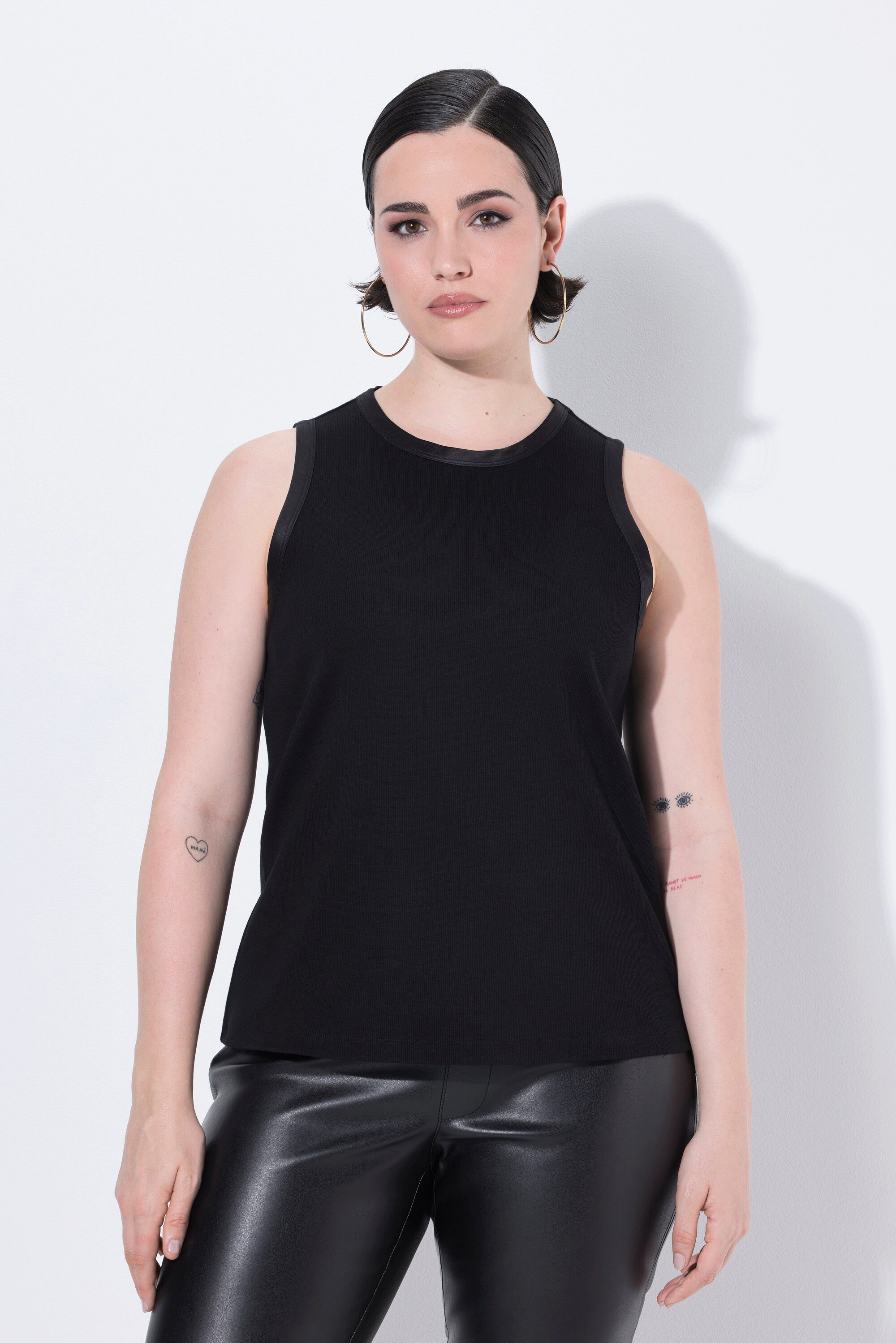 Ulla Popken Longtop Ripptop Satinkante Slim günstig online kaufen