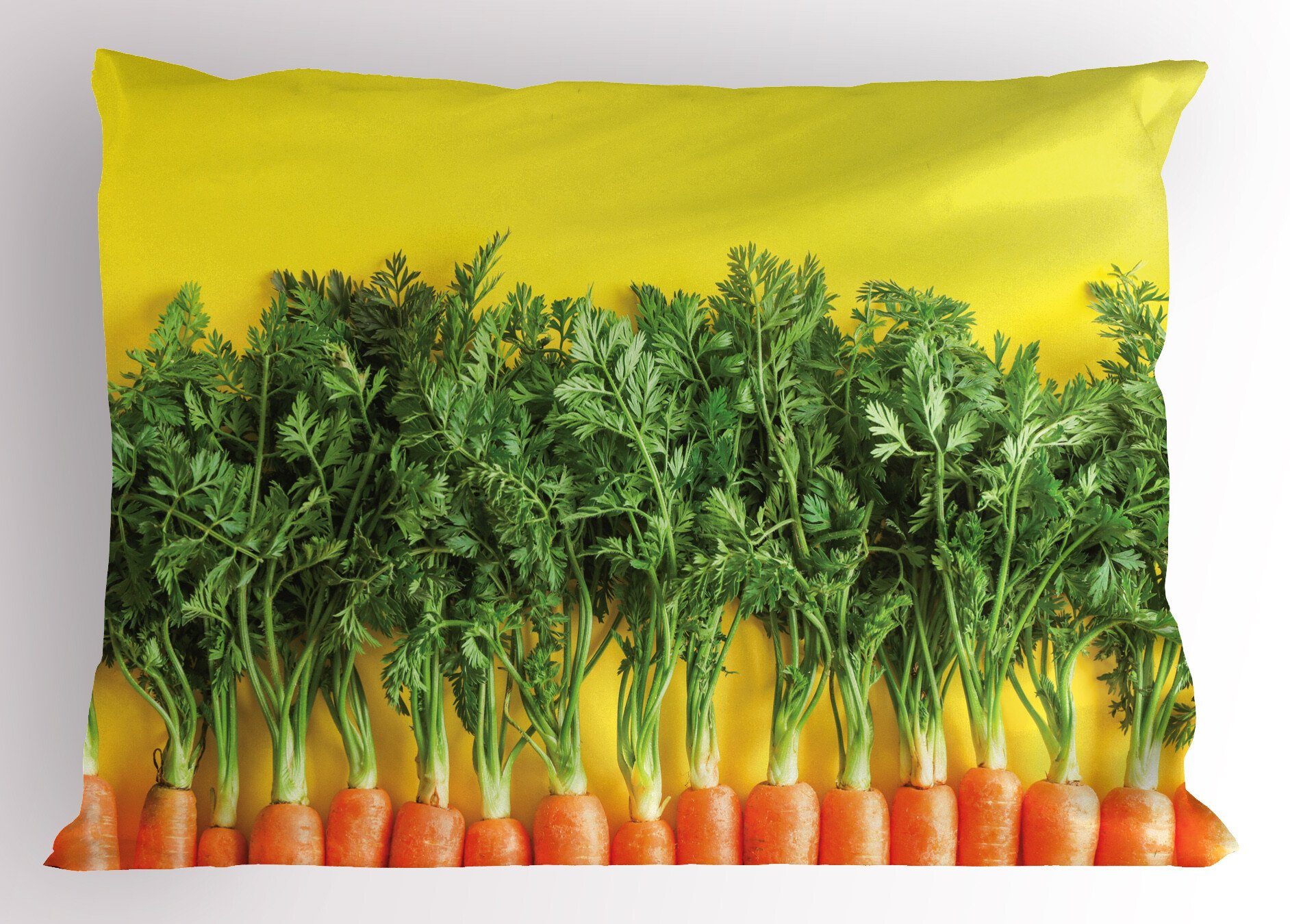 Kissenbezüge Dekorativer Standard King Size Gedruckter Kissenbezug, Abakuhaus (1 Stück), Natürliche Farbe Karotten in einer Reihe Kunst