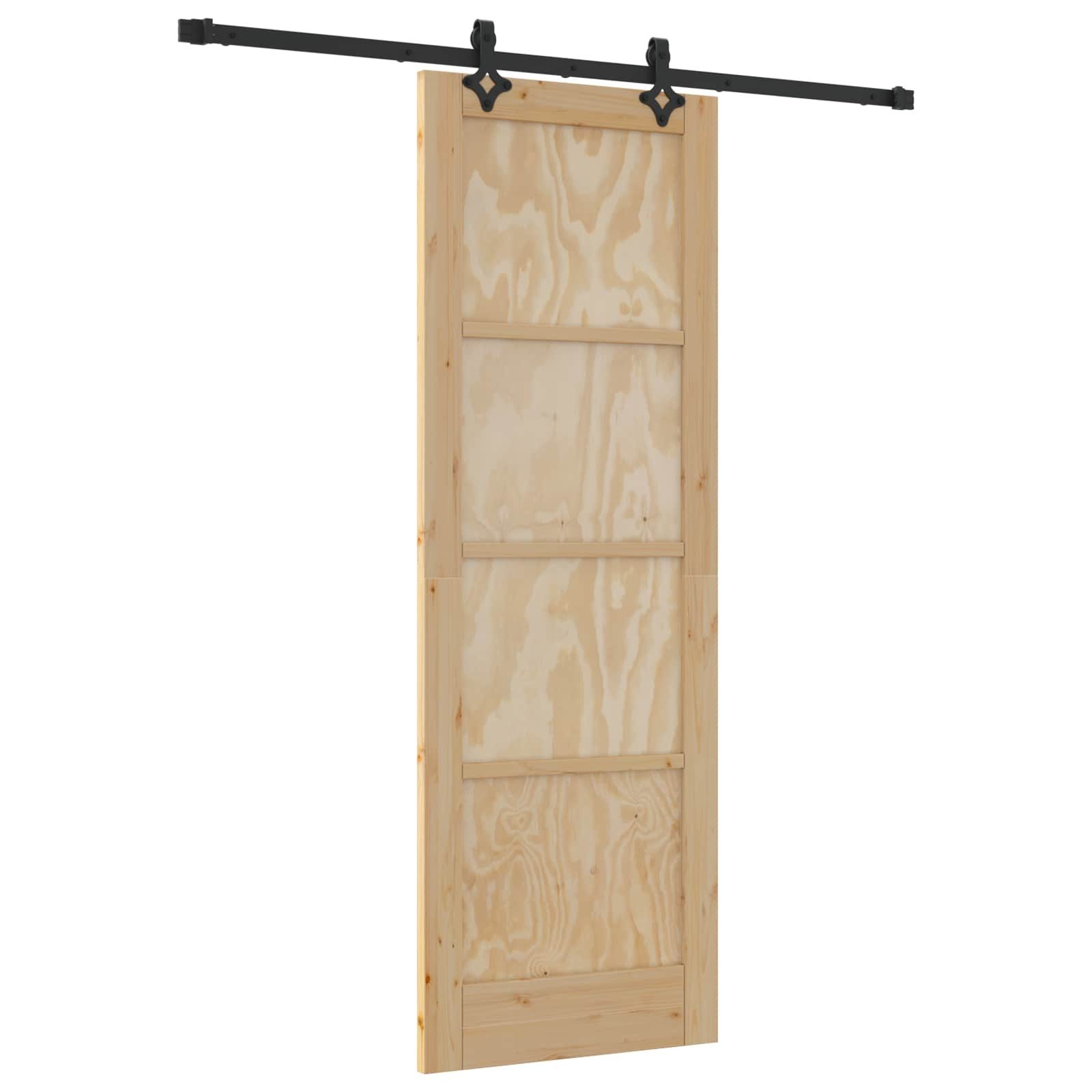 vidaXL Schiebetür Natürlich und Schwarz 73,5 x 211 cm (1-St)