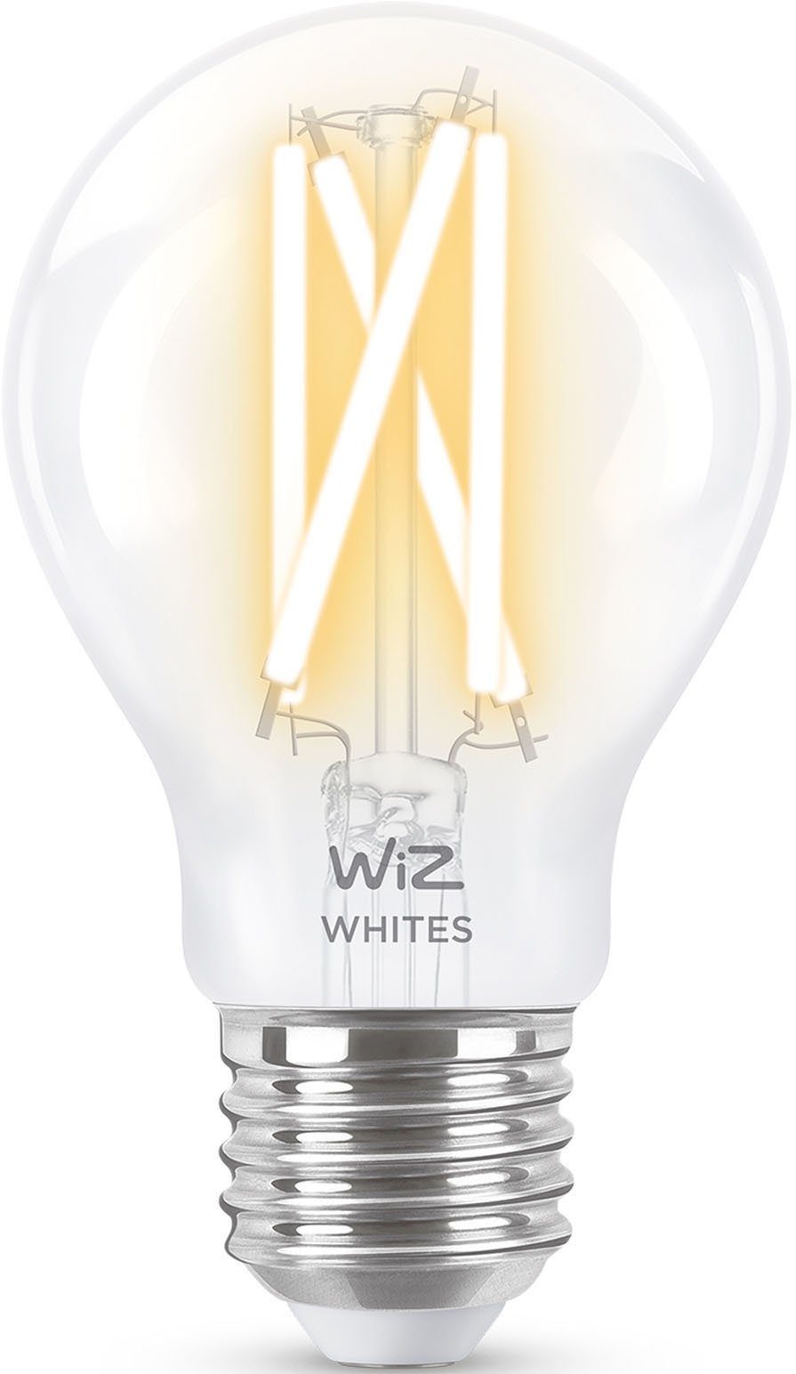 WiZ LED-Leuchtmittel Filament 60W E27 Standardform Clear Doppelpack, E27, Neutralweiß