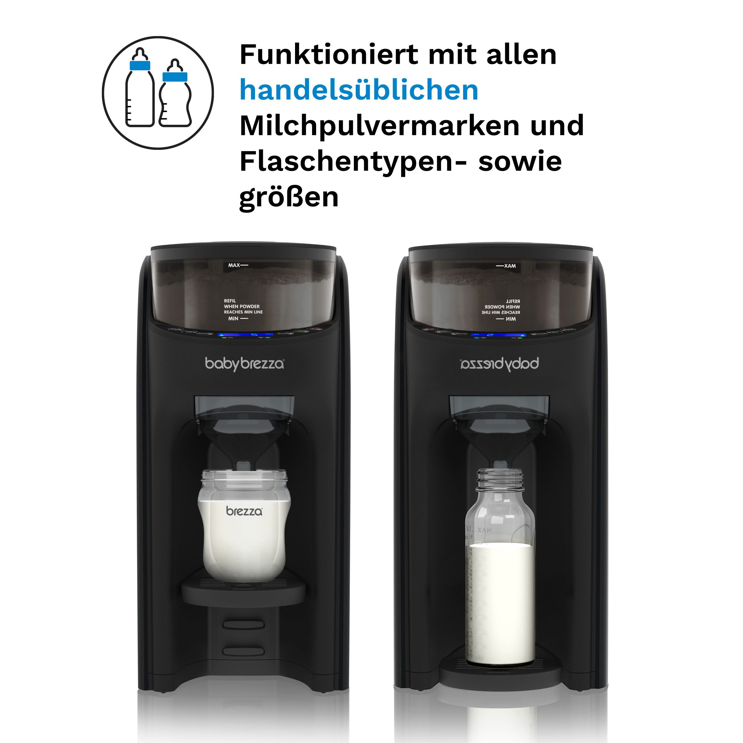 Baby Brezza Babyflaschenwärmer Automatischer Flaschenzubereiter mit Pulvermischung und Temperaturwahl, Zubereitung in Sekunden – ideal auch für nachts – Bild 4 von 5