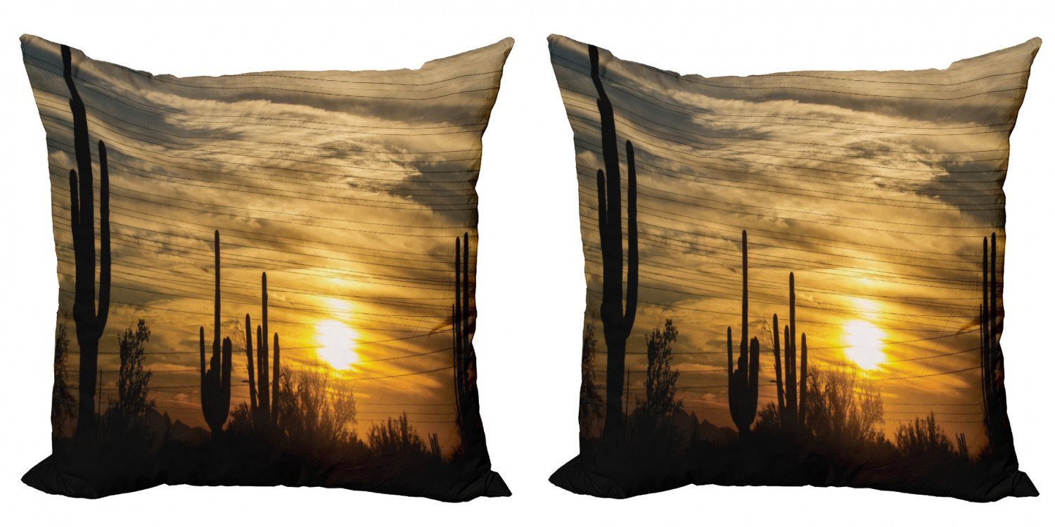 Kissenbezüge Modern Accent Doppelseitiger Digitaldruck, Abakuhaus (2 Stück), Arizona Horizont Skyline und Kaktus