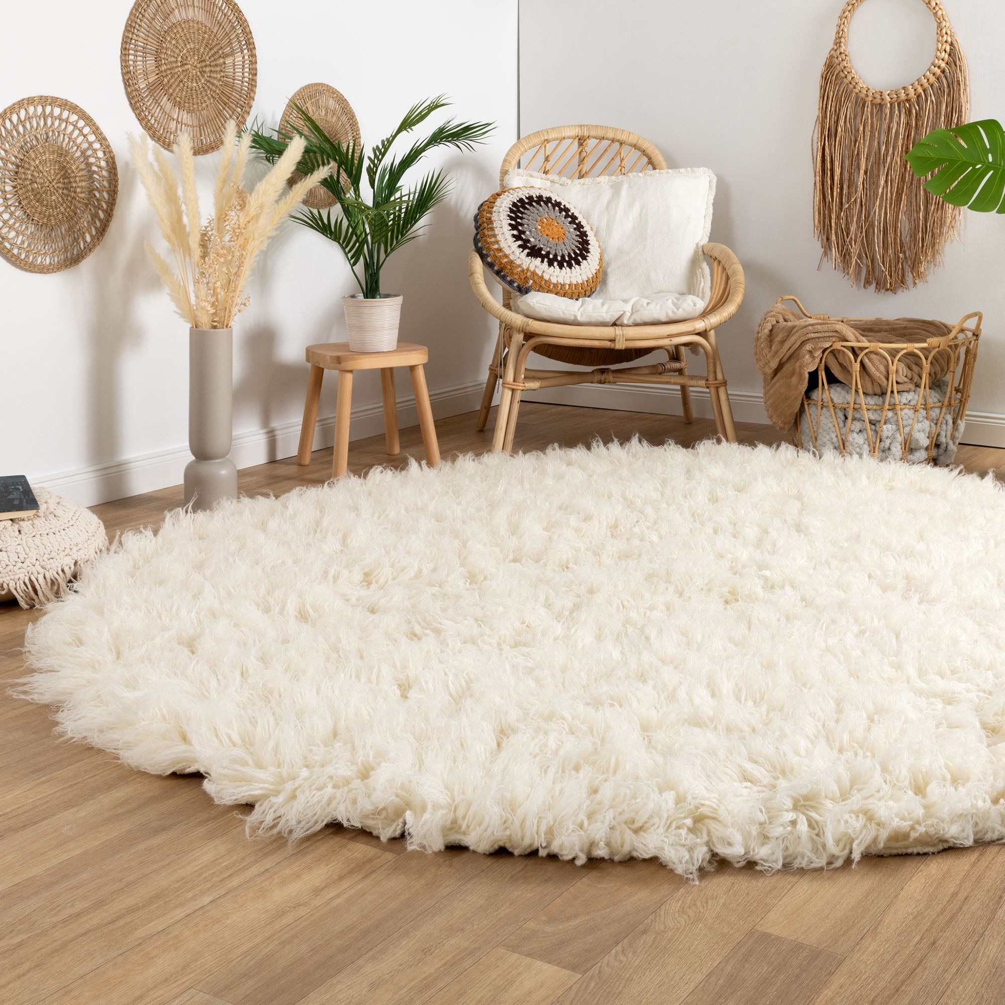 Steffensmeier Wollteppich Flokati 1500, rund, original günstig online kaufen