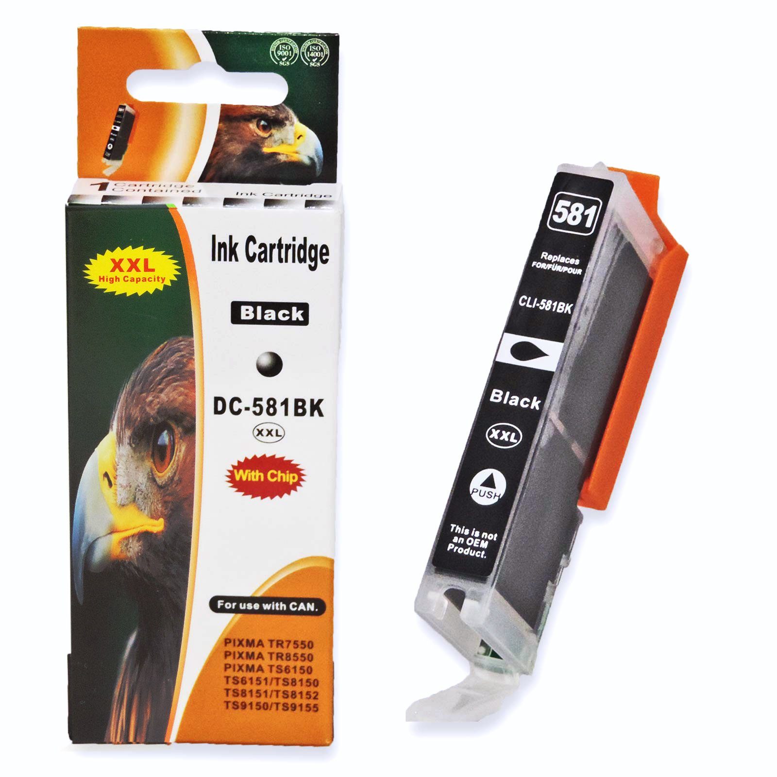 XXL, Kompatibel Tintenpatrone D&C CLI-581 2078C005 Canon PGI-580 5-Farben Multipack XXL,