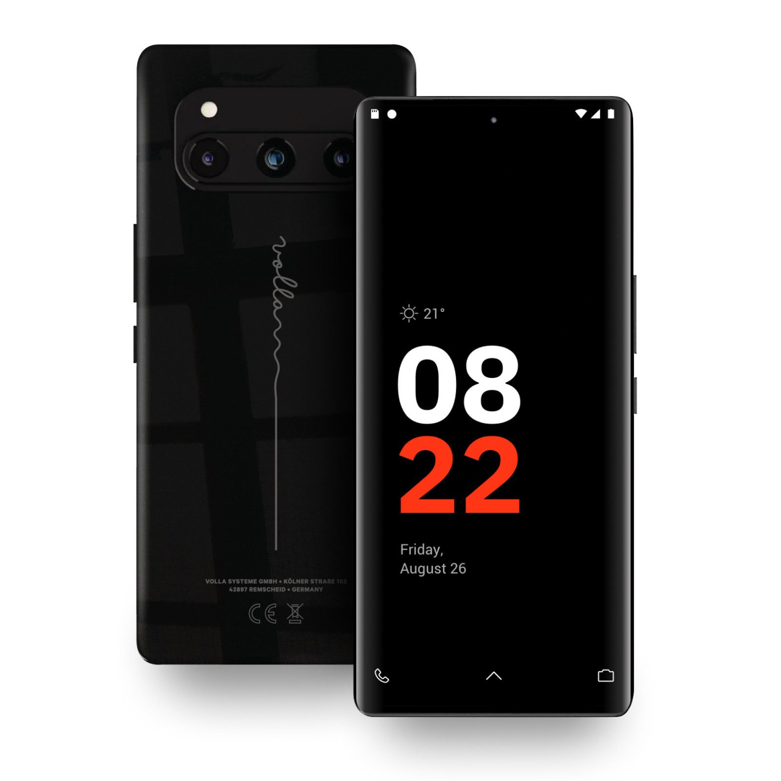 Volla Volla Phone Quintus Smartphone (17,30 cm/6,78 Zoll, 256 GB Speicherplatz, 50 Megapixel MP Kamera, DUAL Curved AmoLED Display)