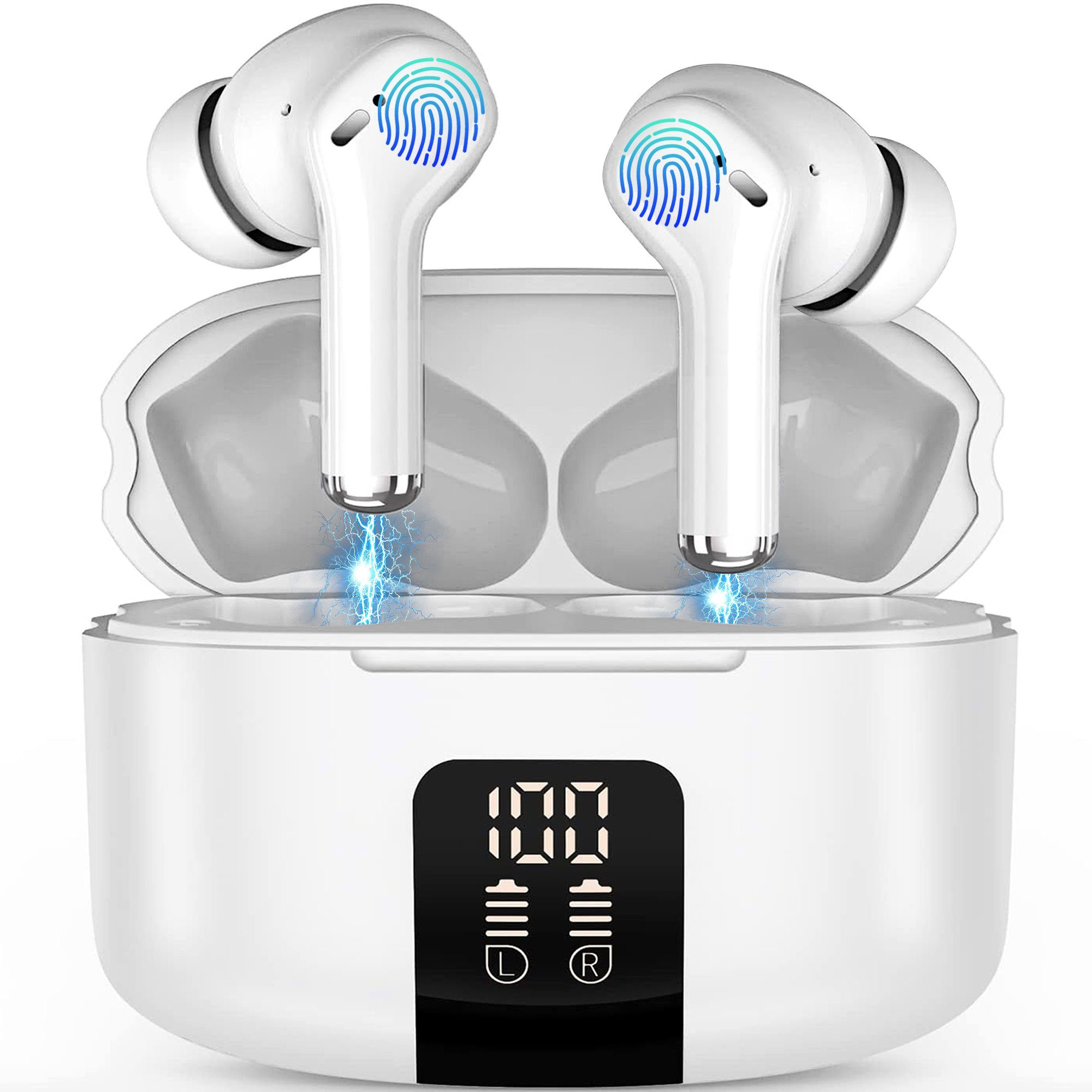 Vbrisi Bluetooth Kopfhörer, True Wireless Bluetooth 5.3 IPX5 wasserdicht InEarKopfhörer (Voice