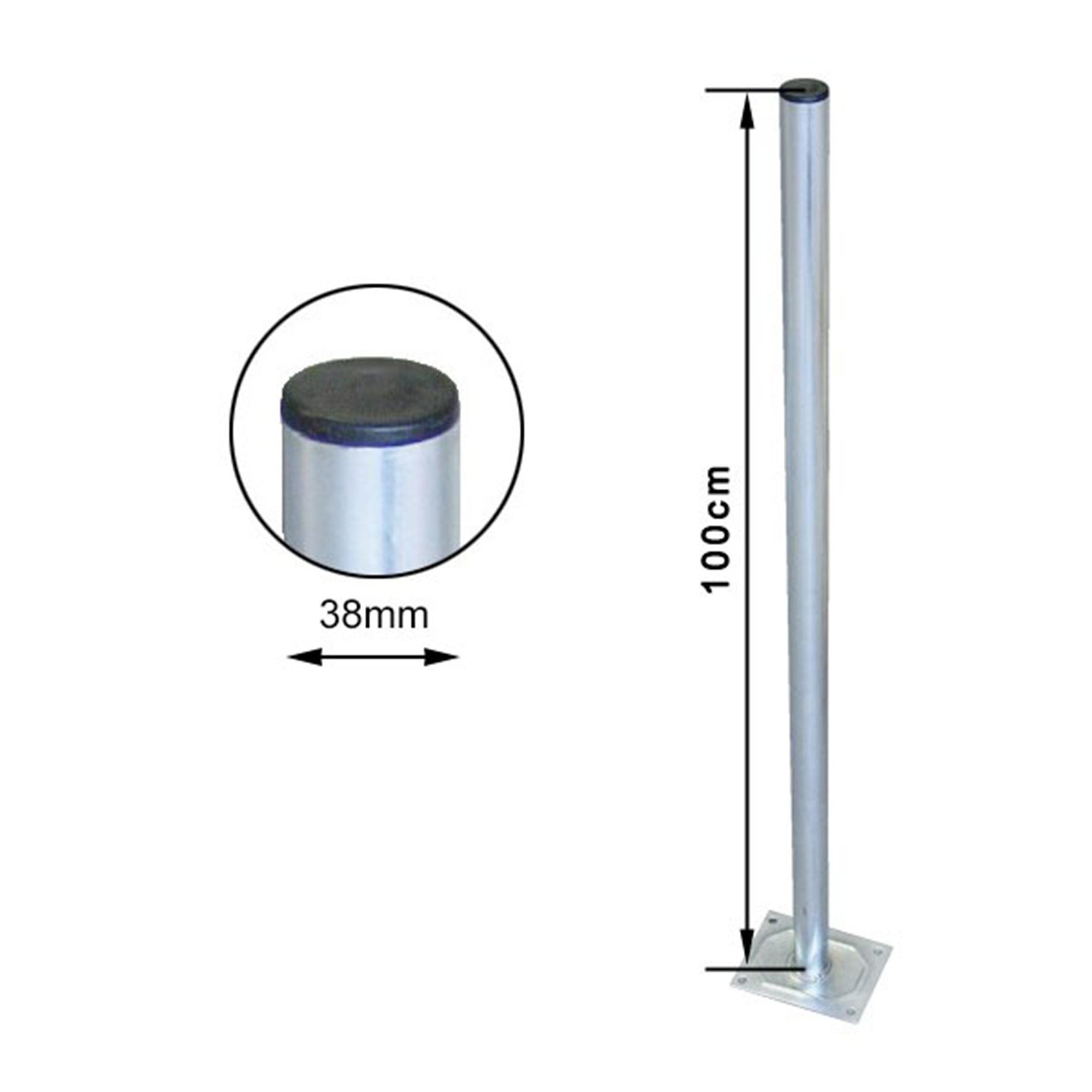 PremiumX SAT-Halterung Standfuß 100cm Ø 38mm Stahl SAT Antennenmast Mastfuß – Bild 2 von 2