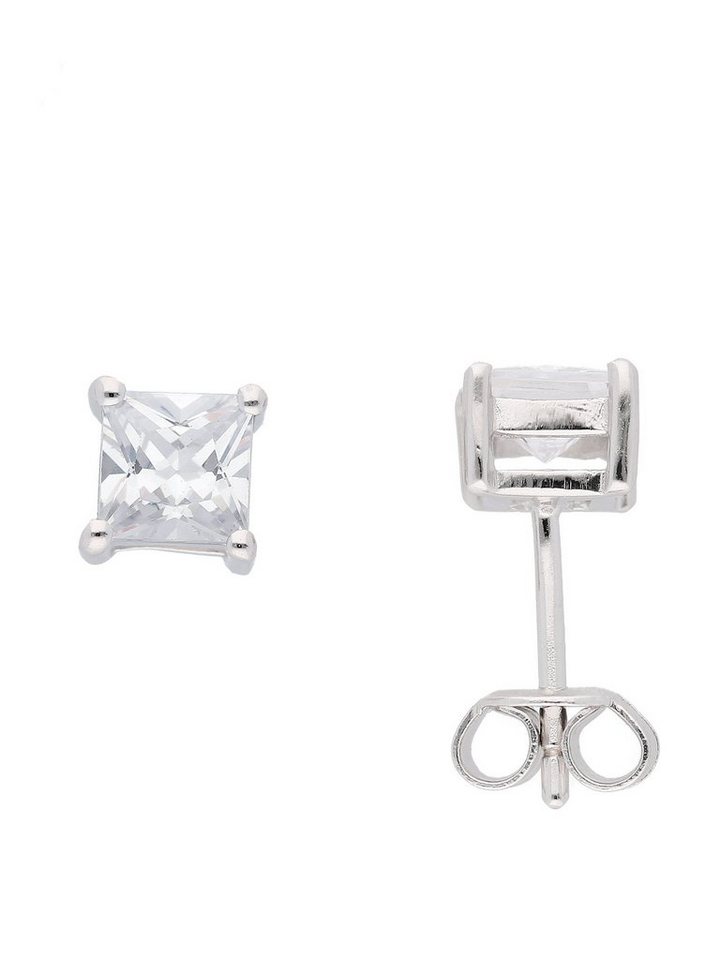 Adelia´s Paar Ohrhänger 1 Paar 925 Silber Ohrringe / Ohrstecker mit  Zirkonia, 925 Sterling Silber mit Zirkonia Silberschmuck für Damen, Maße -  Breite 6 mm - Höhe 6 mm