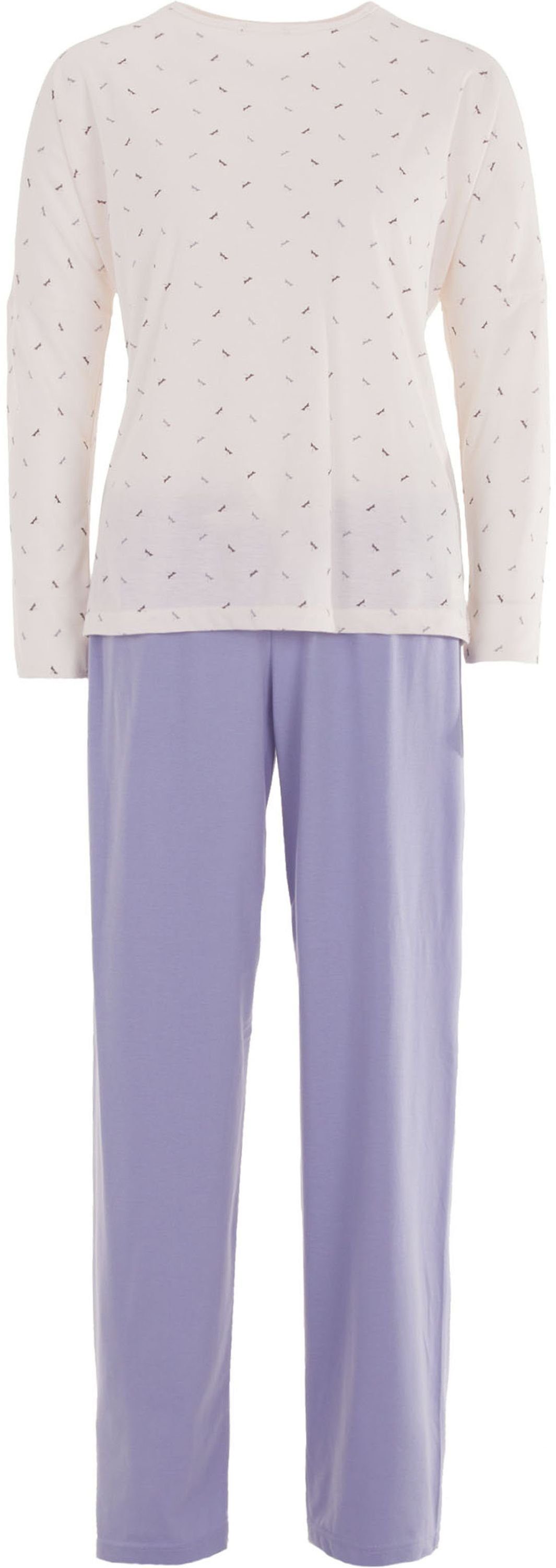 zeitlos Schlafanzug Pyjama Set Langarm - Libelle flieder