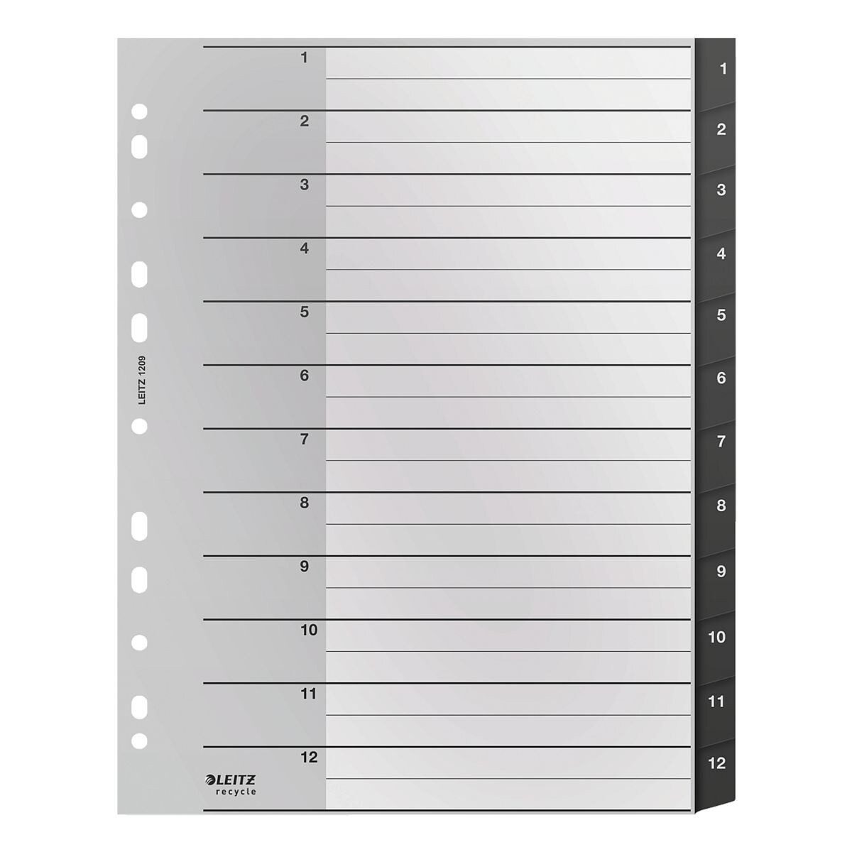 LEITZ Aktenordner 1209 1-12, Register A4, extrabreit