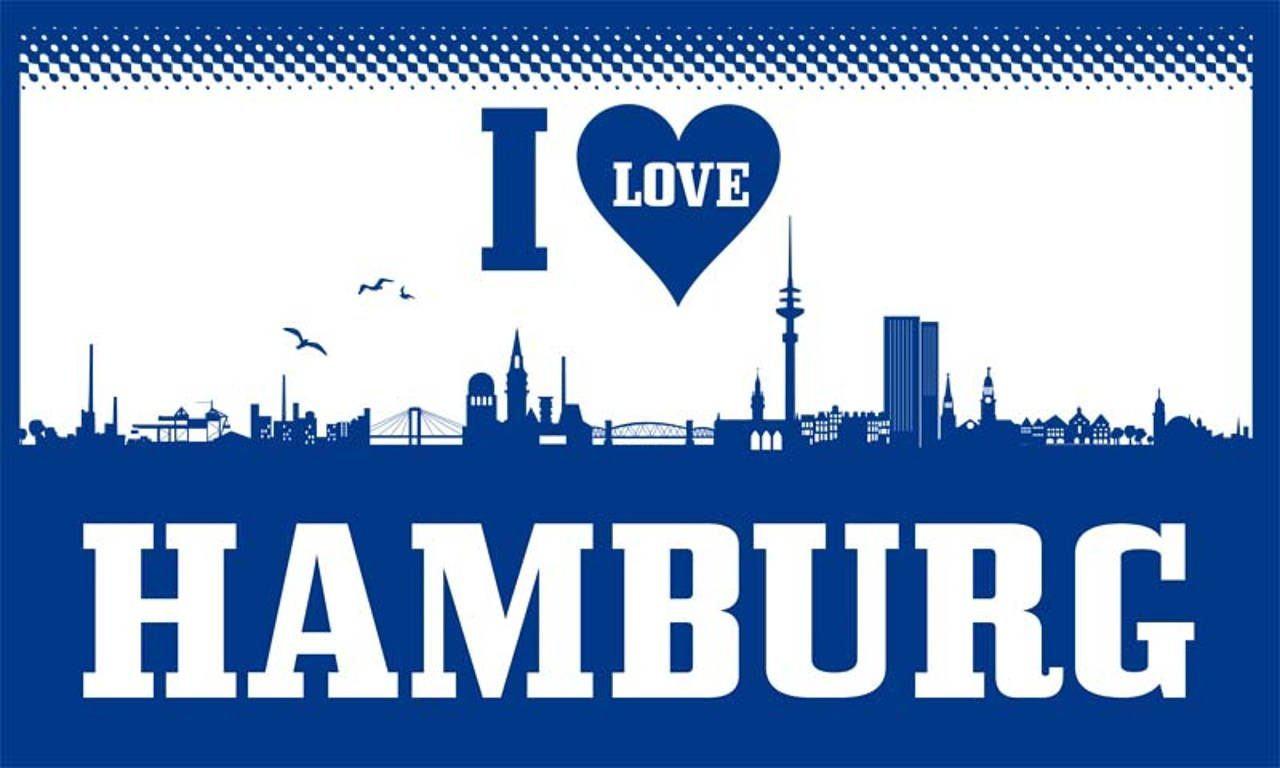 80 Hamburg g/m² love flaggenmeer I Flagge