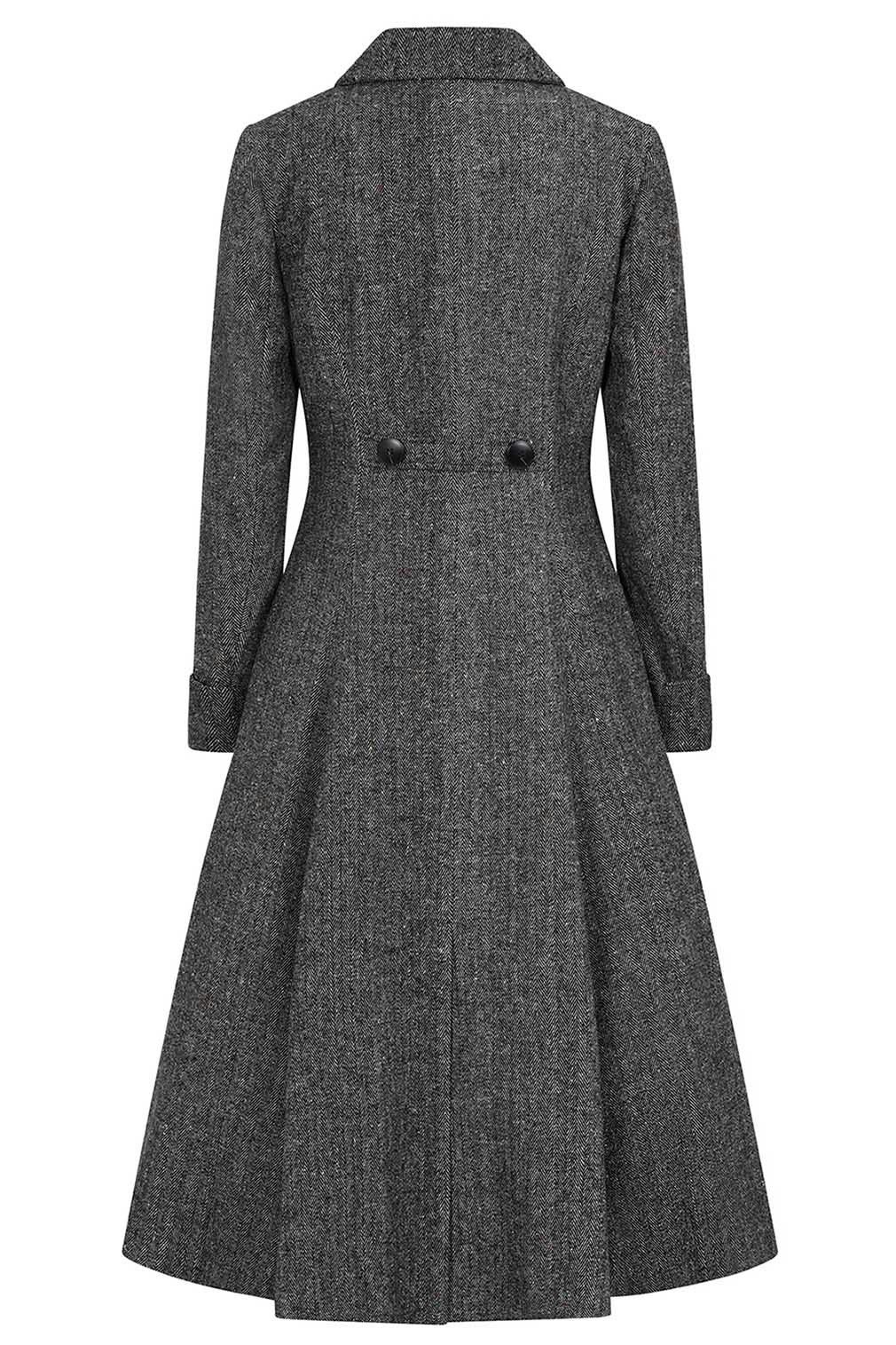 Banned Langmantel Abigail Vintage Herringbone Fischgrätmuster günstig online kaufen