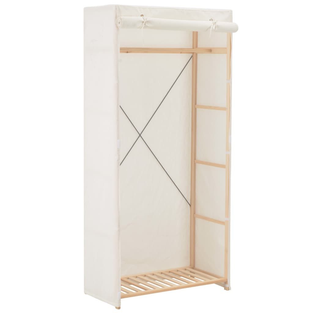 vidaXL Kleiderschrank NA Kleiderschrank Stoffschrank Weiß 79x40x170 cm Stoff
