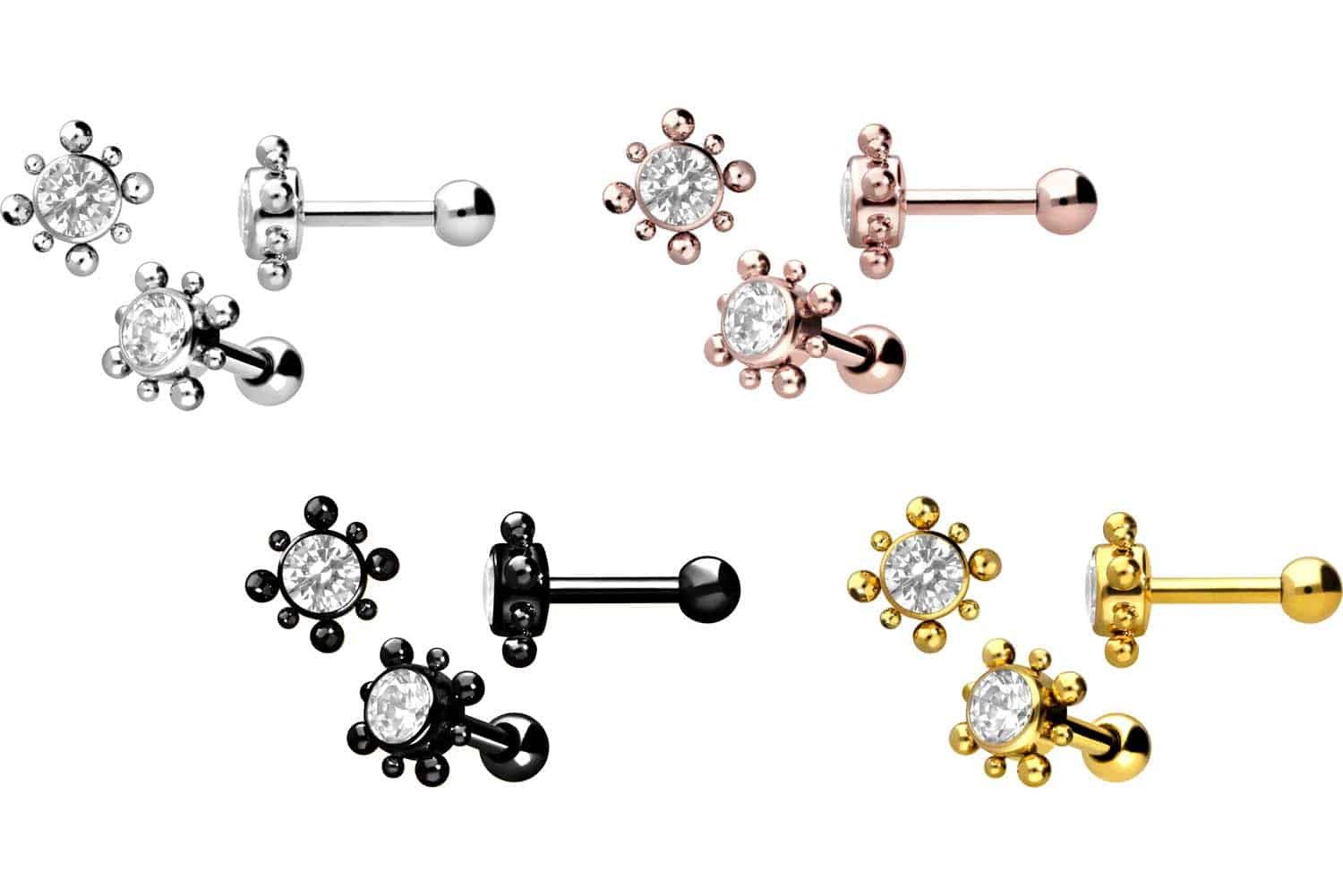 PIERCINGLINE Piercing-Set Chirurgenstahl Ohrpiercing KRISTALL + günstig online kaufen