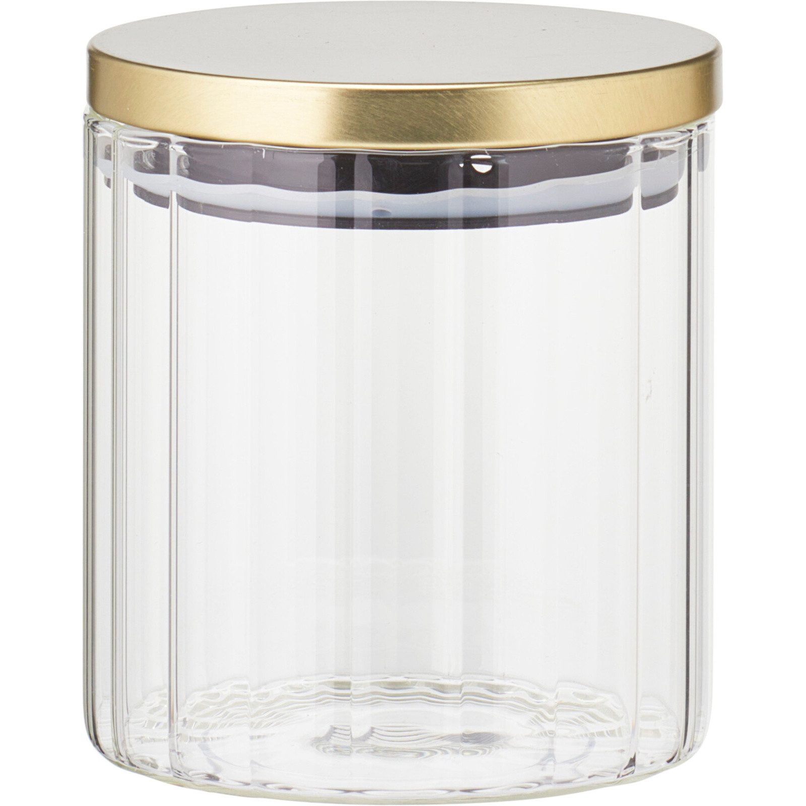 Home & styling collection Vorratsglas Glasgefäß mit goldenem Deckel, Glas