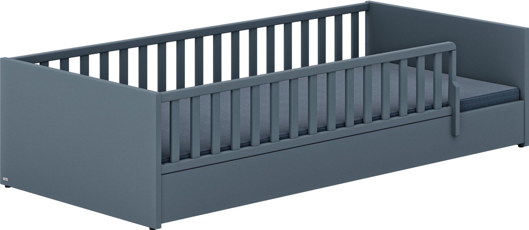 PAIDI Kinderbett LITTLE FLO, vom Baby bis zum Teeni, in mehreren Farben und Breiten (Breite/Länge: 90x200cm + 120X200cm +140x200cm), umbaubar zum Kinder- oder Jugendbett, Bodenbett auch als Sofa nutzbar